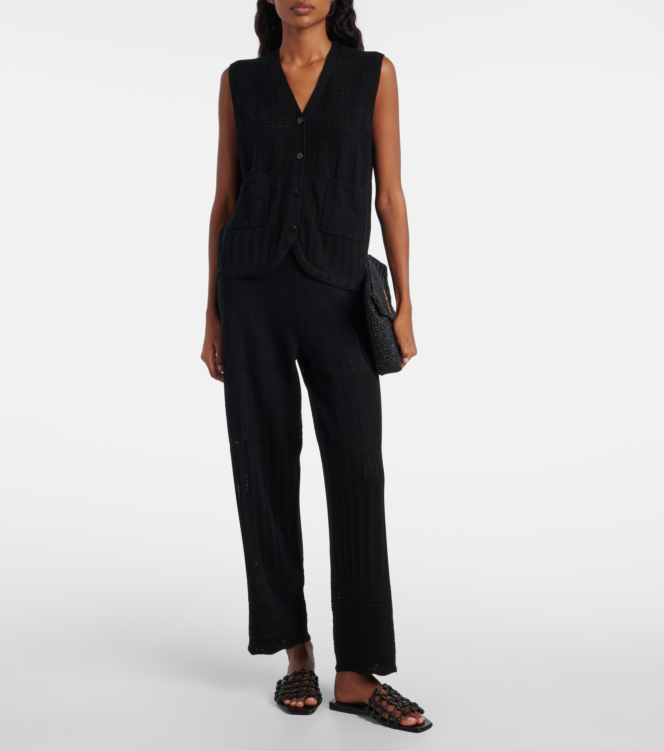 Eres Eres Mixte pointelle wool and cashmere sweater vest