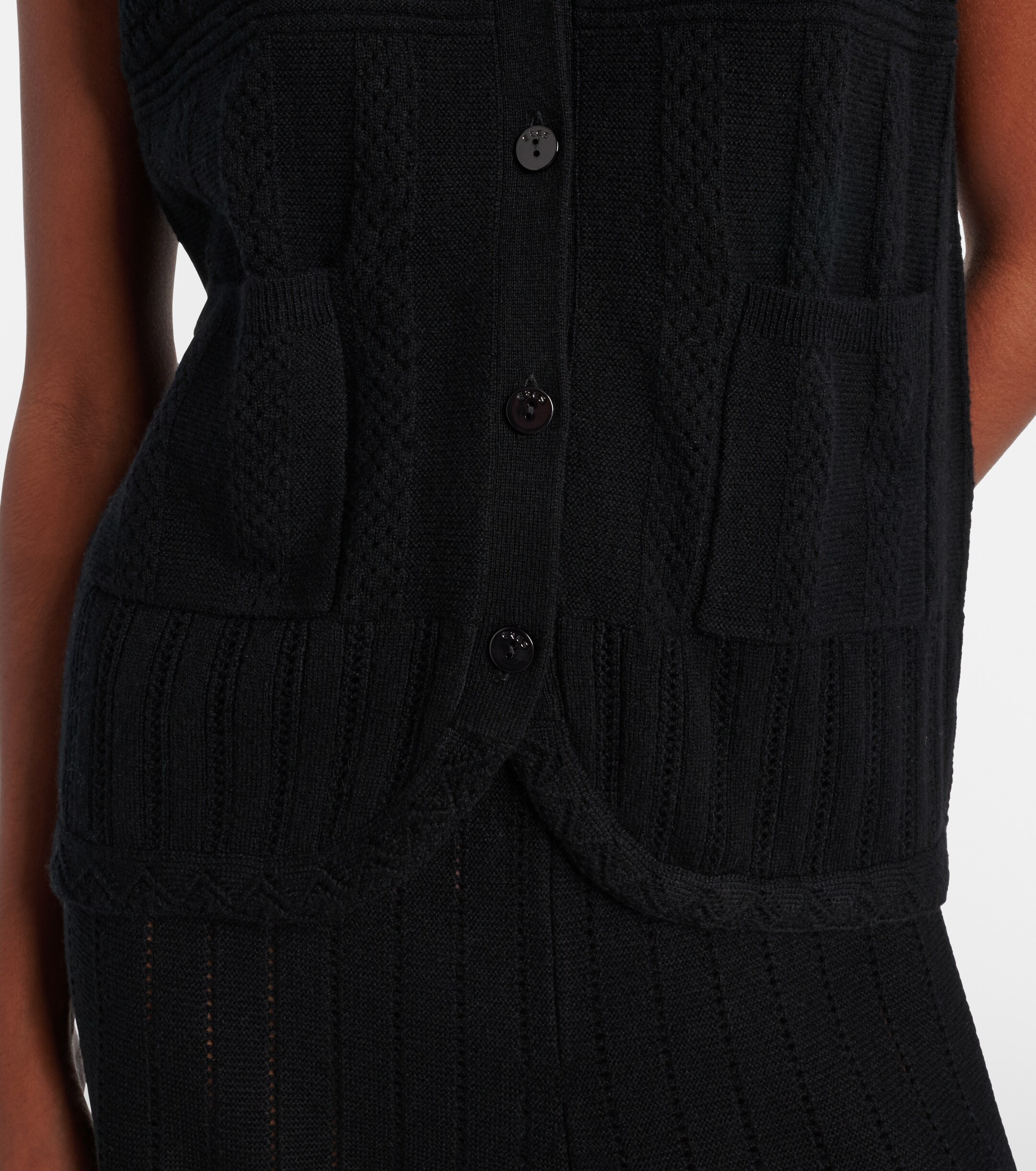 Eres Eres Mixte pointelle wool and cashmere sweater vest