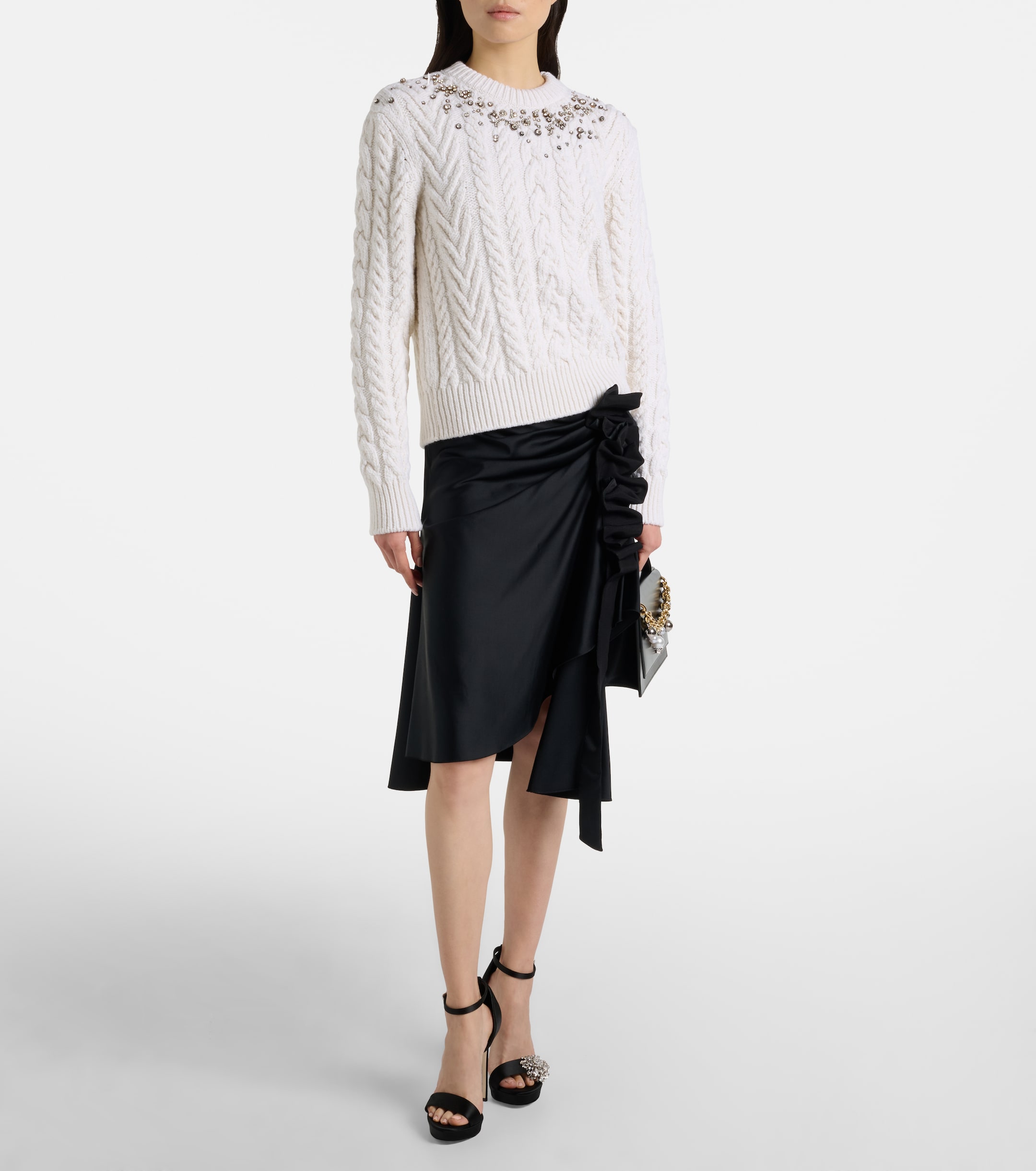 McQueen Embellished wool and cashmere sweater