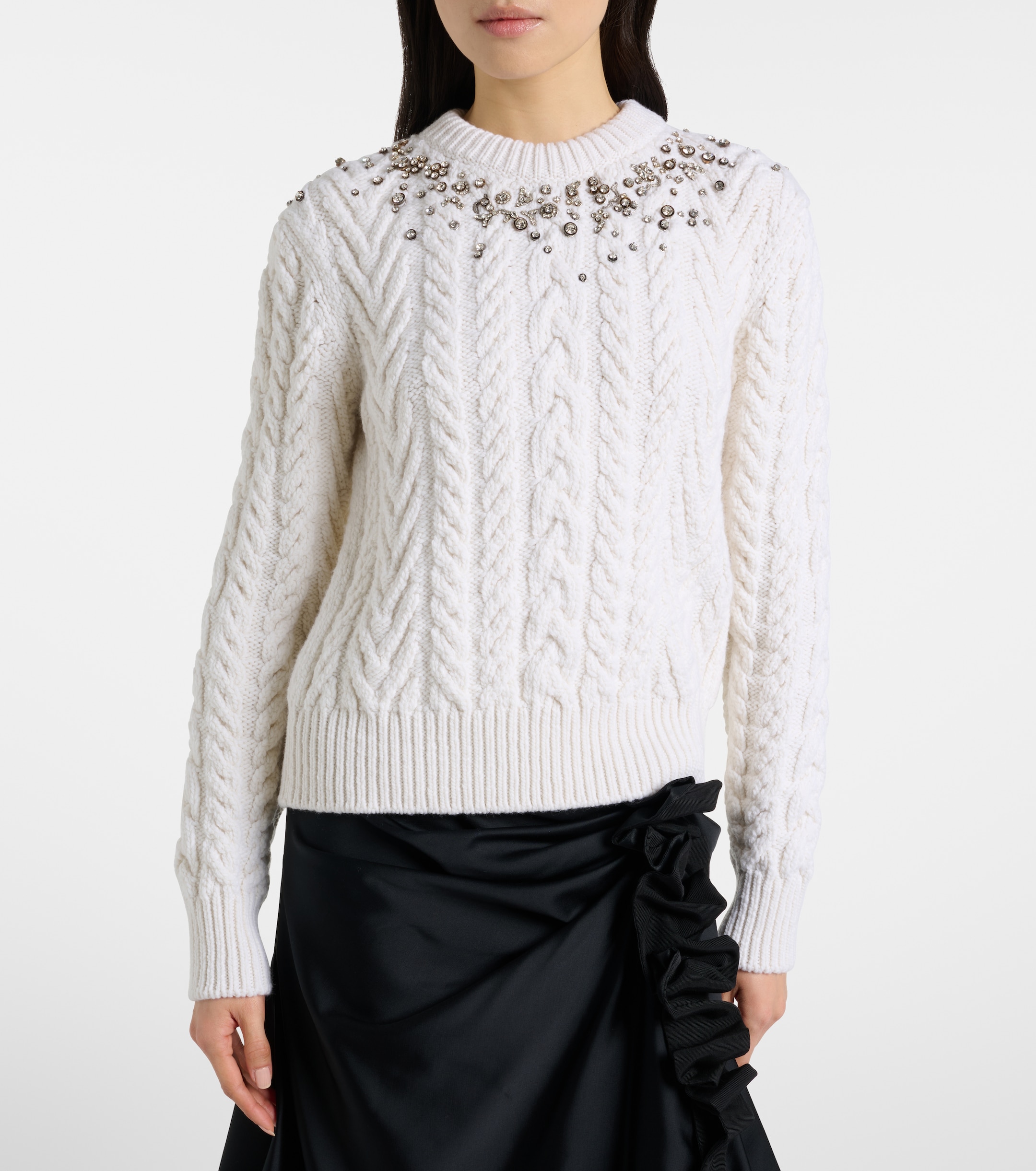 McQueen Embellished wool and cashmere sweater