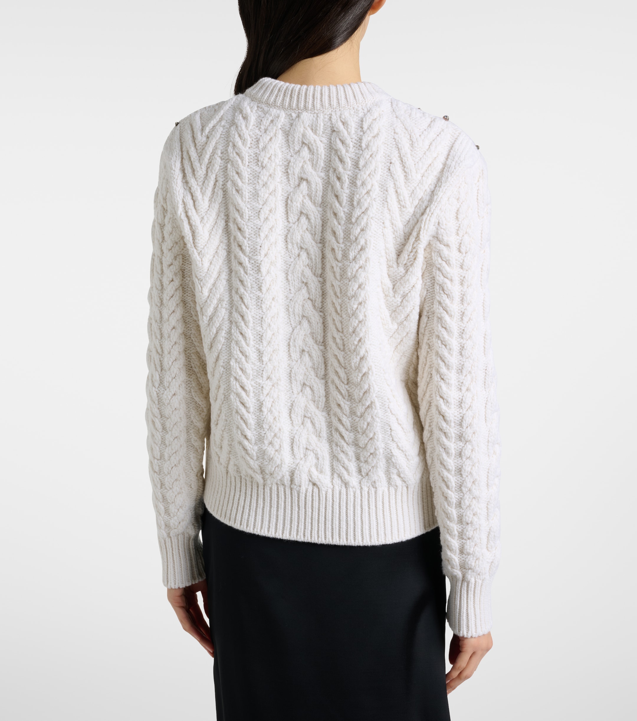 McQueen Embellished wool and cashmere sweater