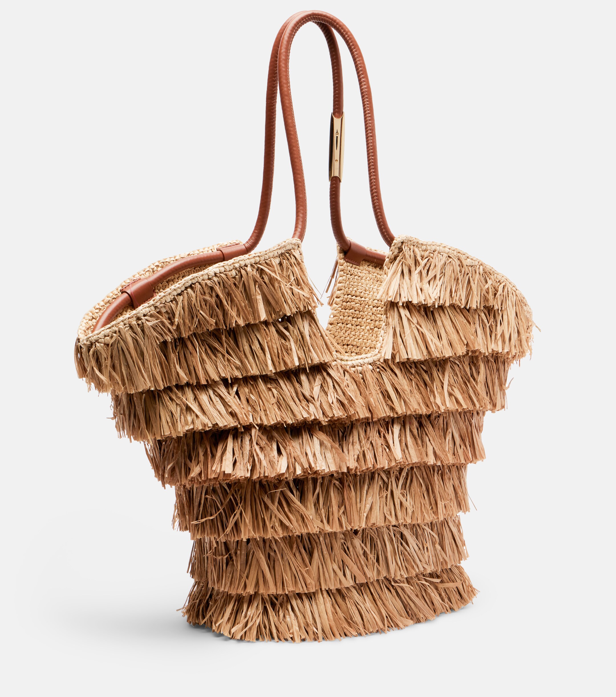 Zimmermann Goldentime Medium raffia tote bag
