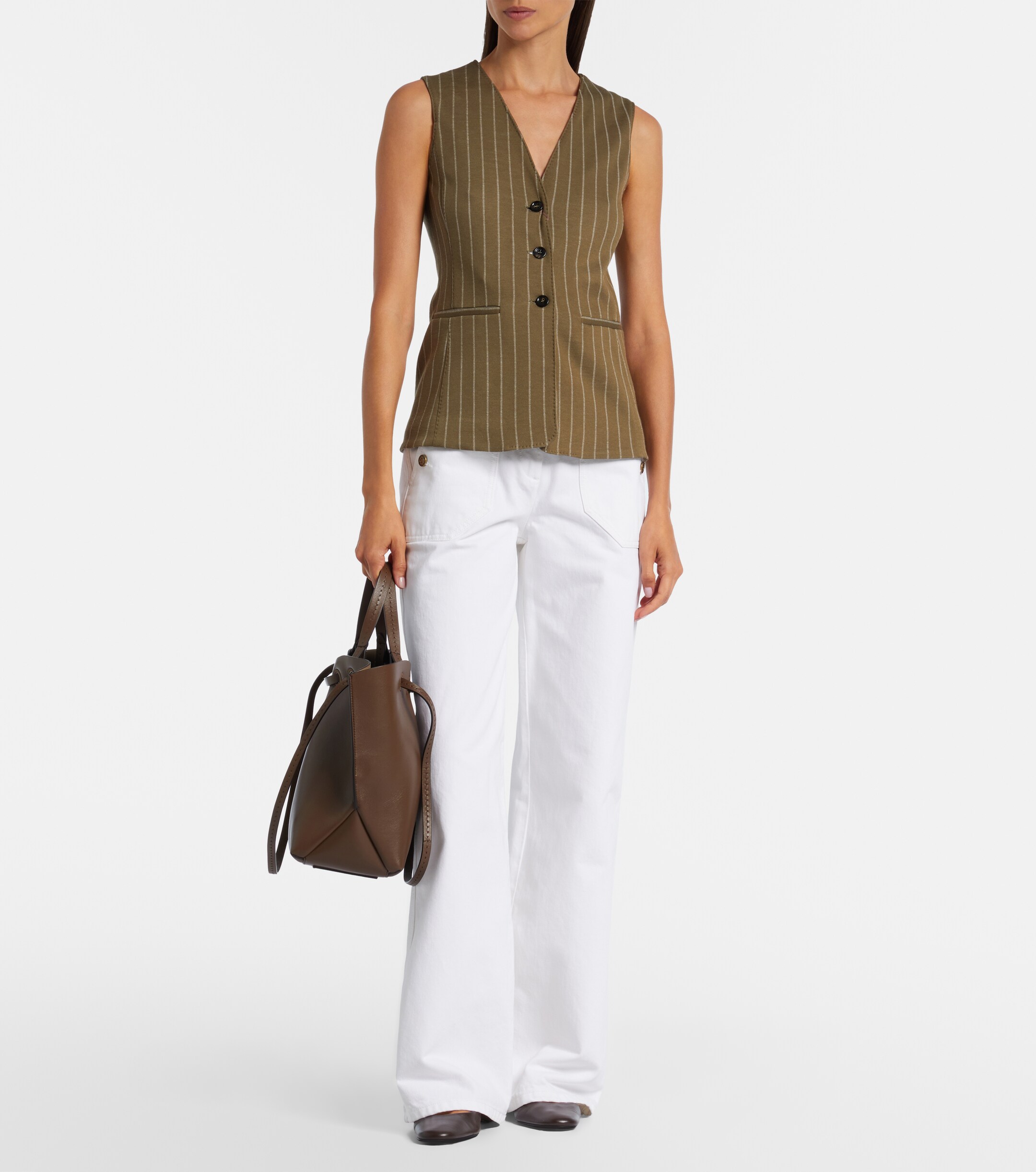 Max Mara Large leather tote bag