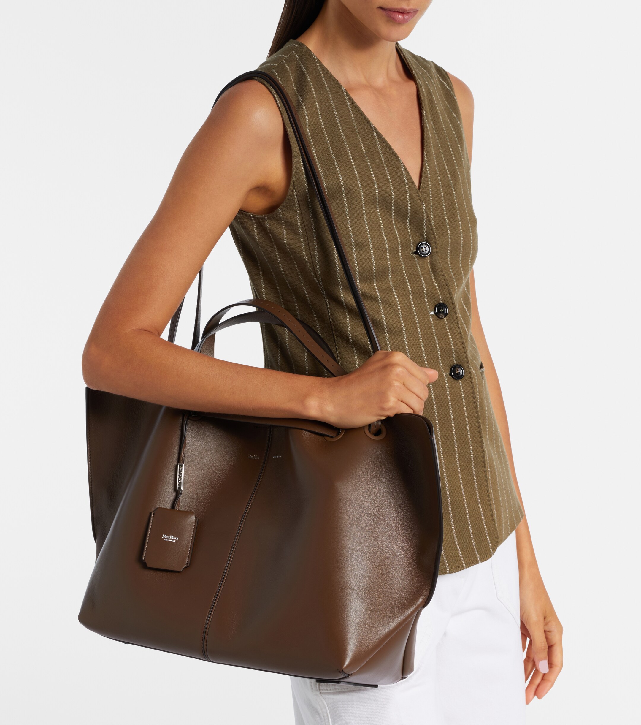 Max Mara Large leather tote bag