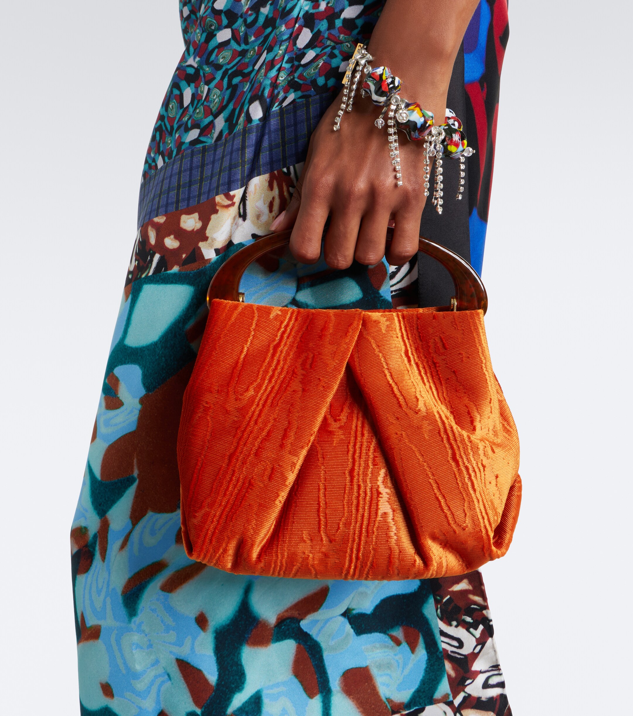 Dries Van Noten Crisp Small velvet top-handle bag