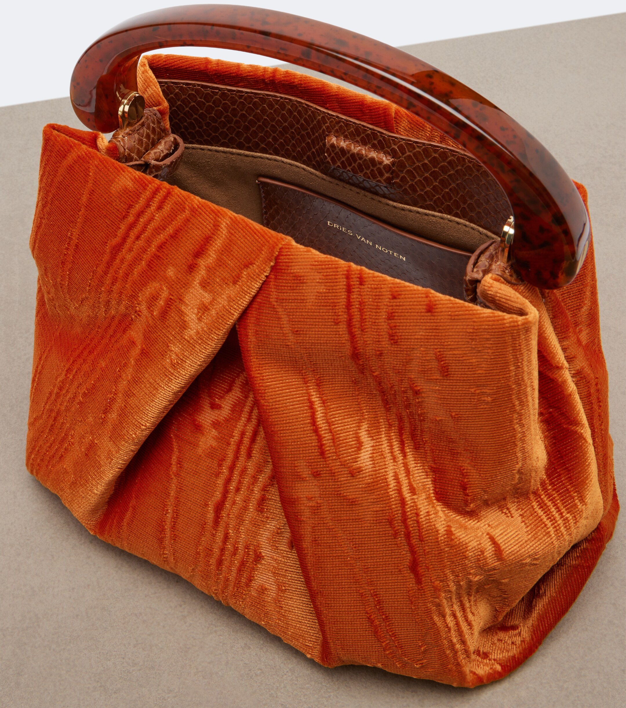 Dries Van Noten Crisp Small velvet top-handle bag