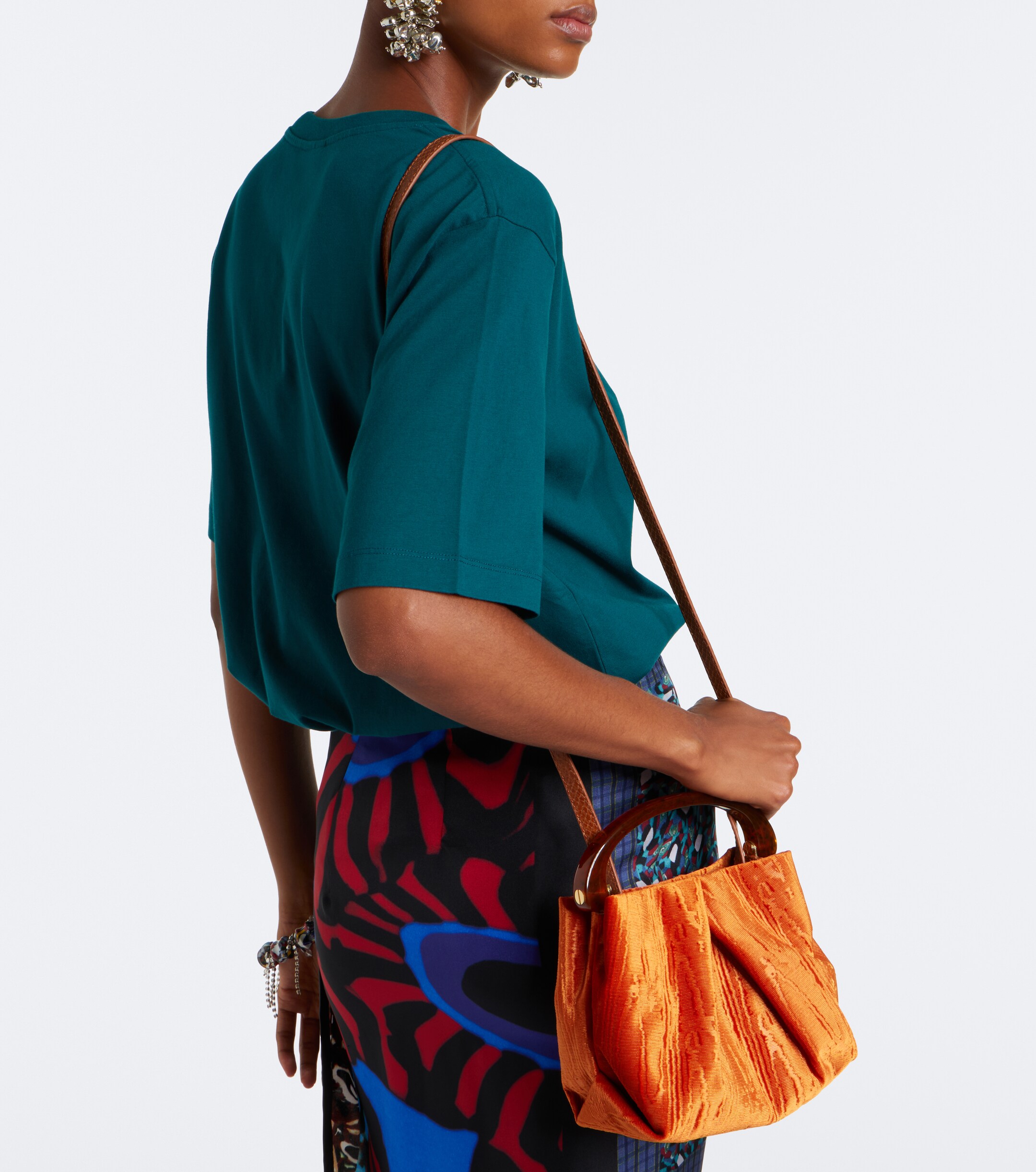 Dries Van Noten Crisp Small velvet top-handle bag