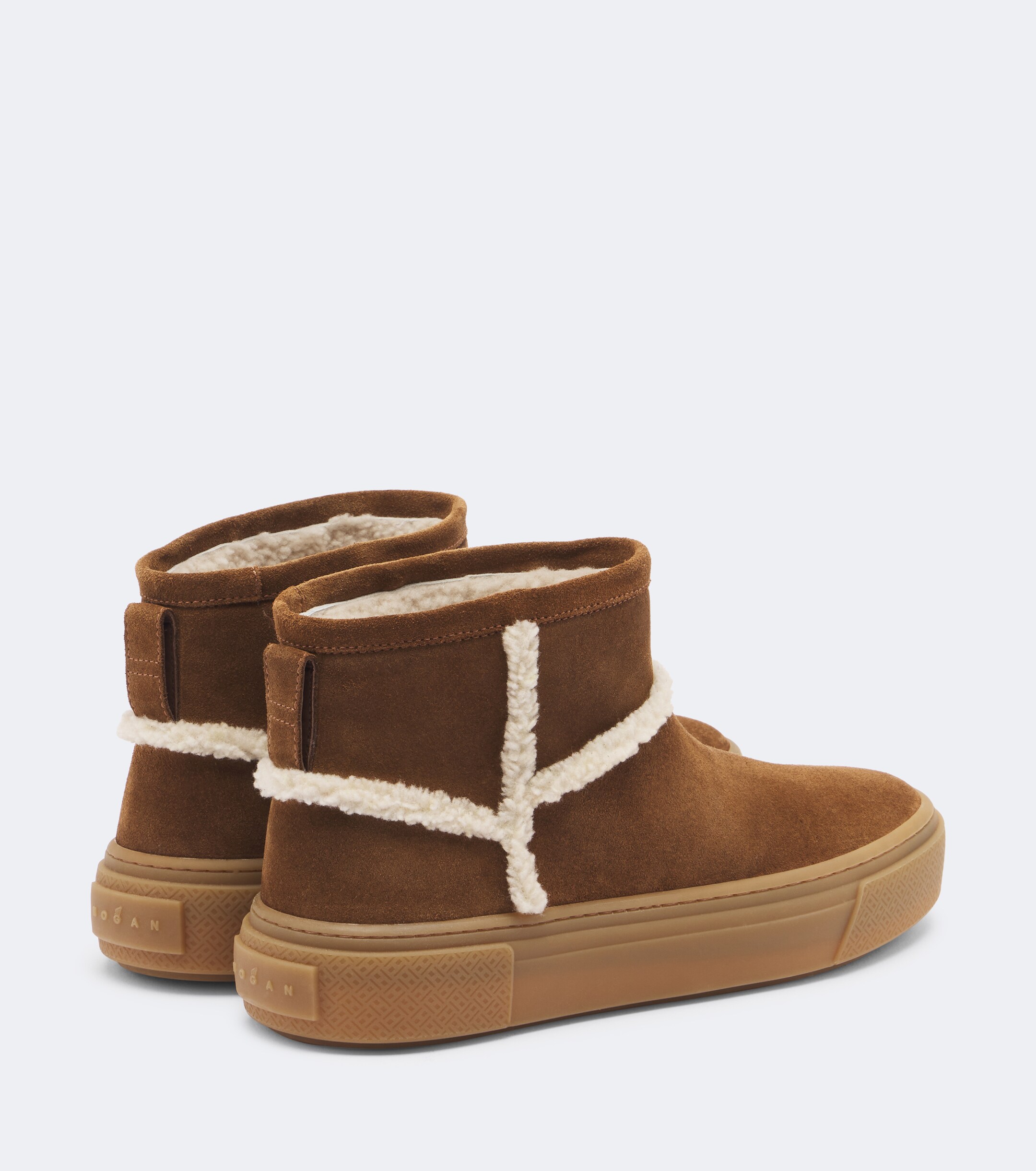 Hogan Hogan H705 shearling-trimmed suede ankle boots