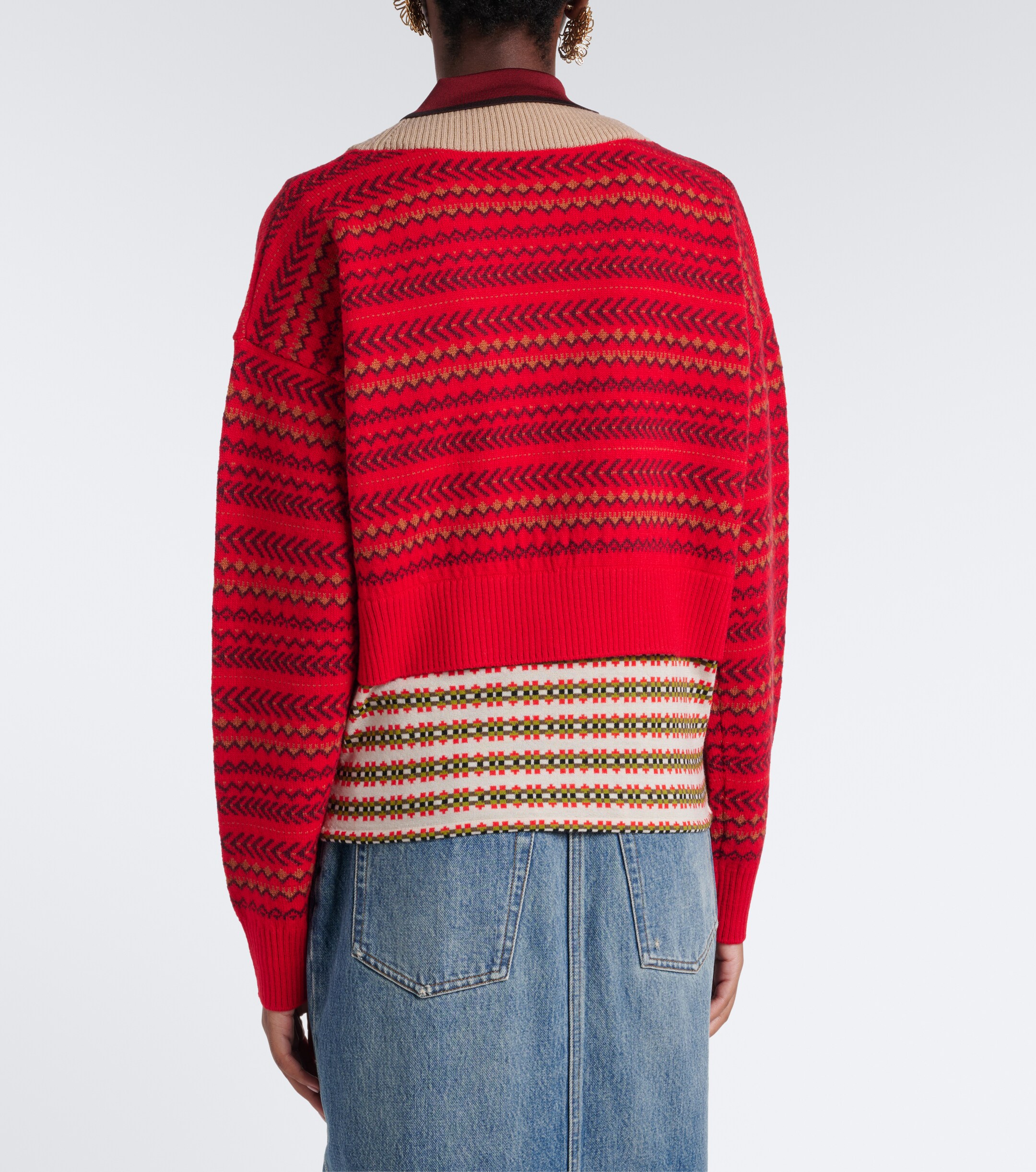 Dries Van Noten Dries Van Noten Jacquard wool-blend polo sweater