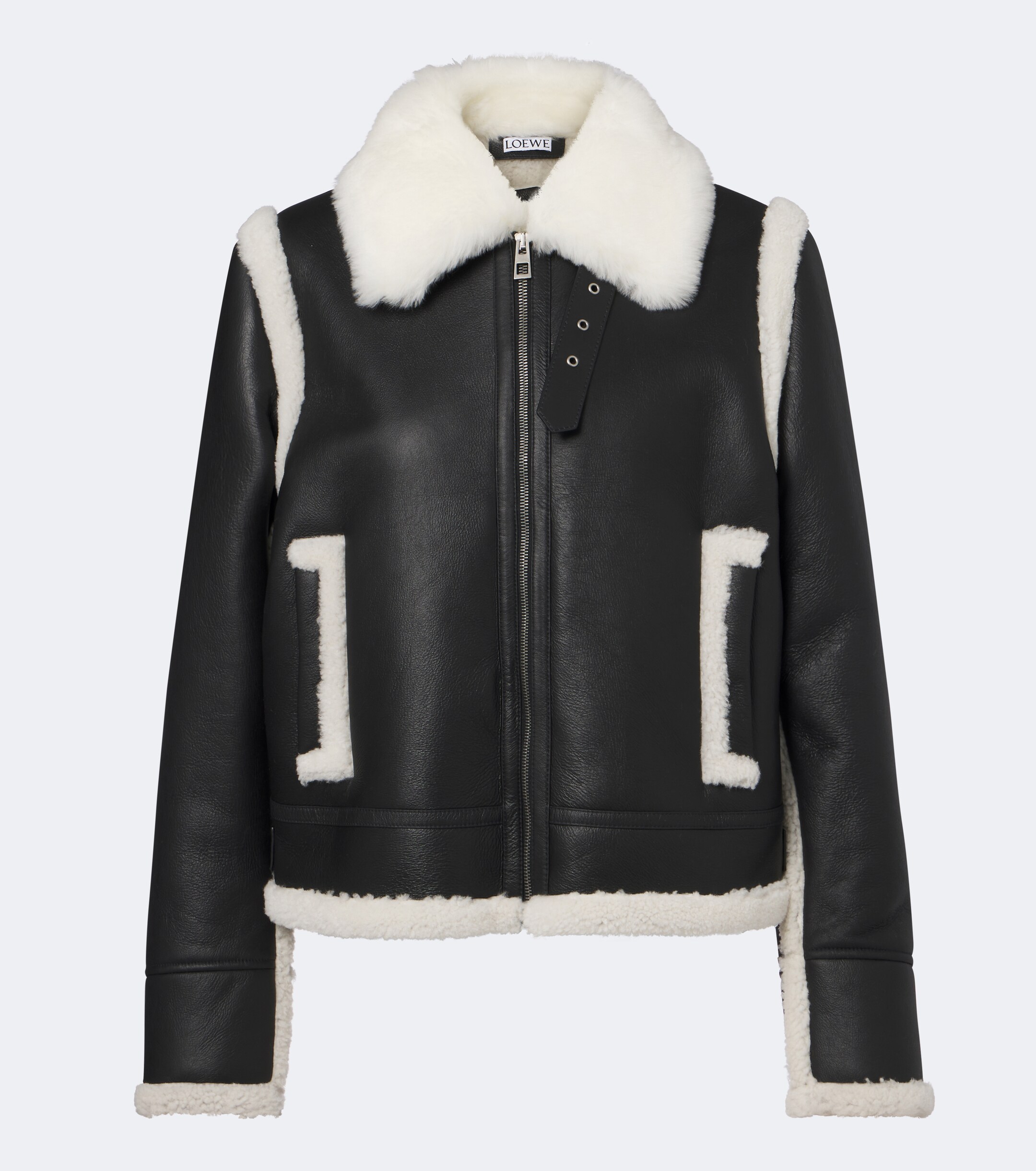 Loewe Loewe Shearling-trimmed leather jacket