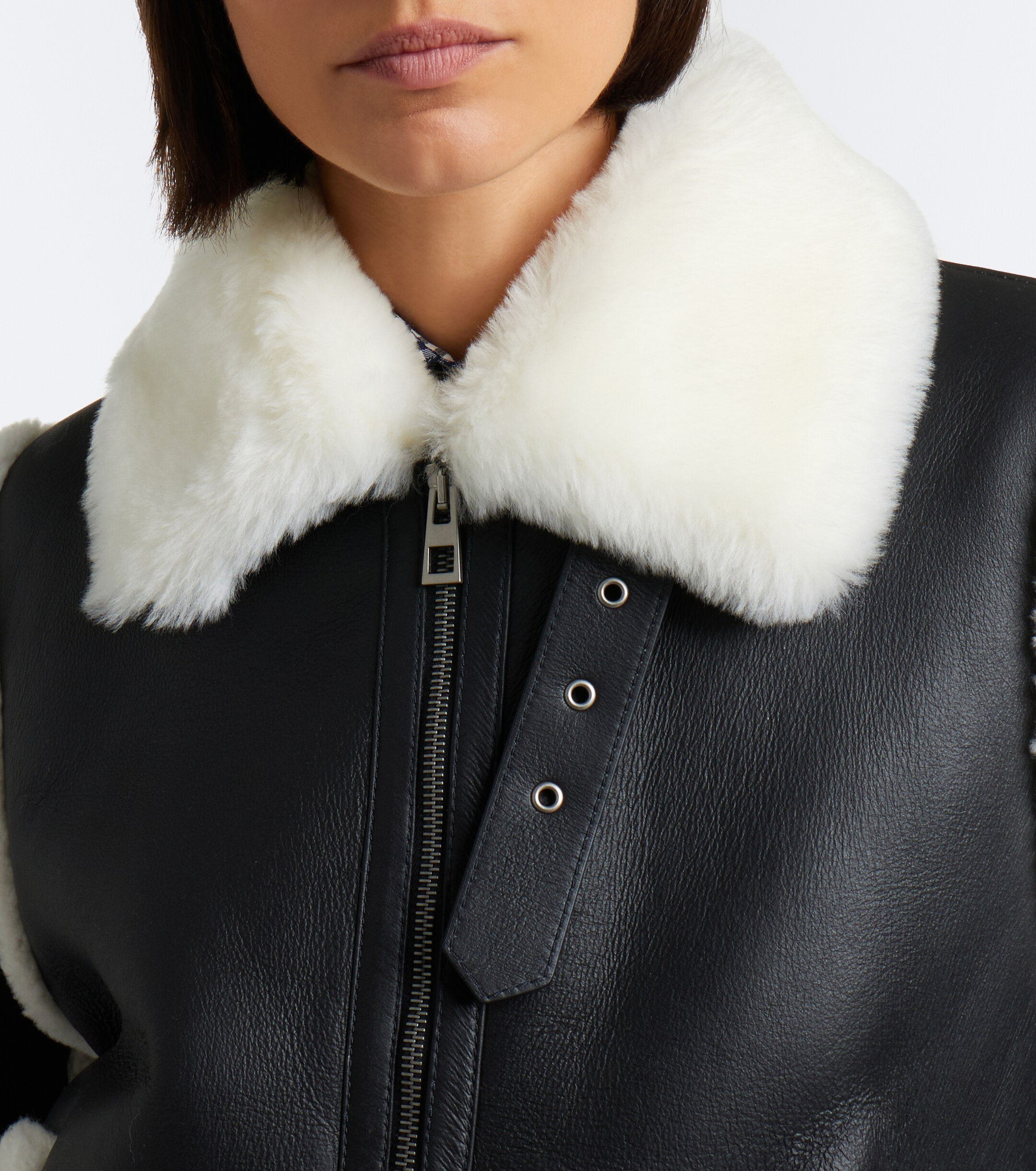 Loewe Loewe Shearling-trimmed leather jacket