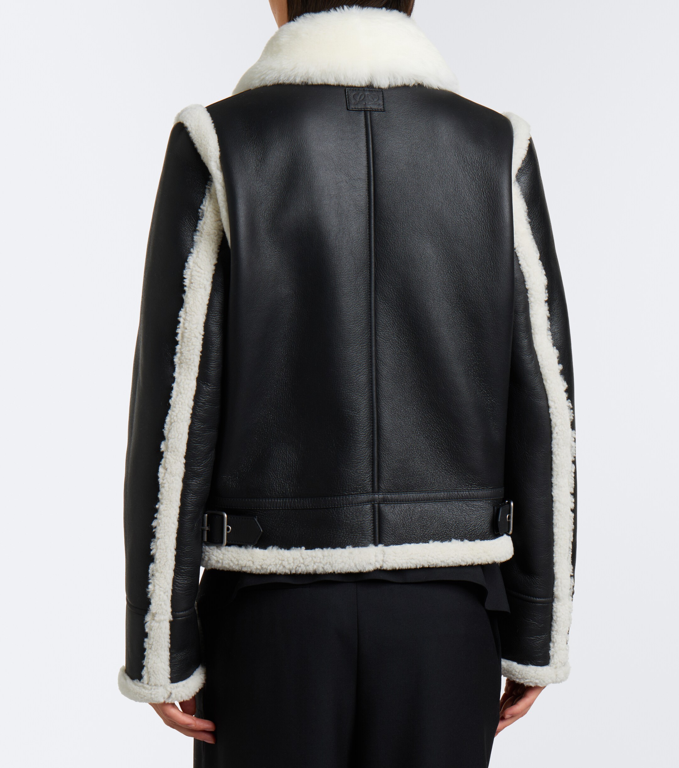 Loewe Loewe Shearling-trimmed leather jacket