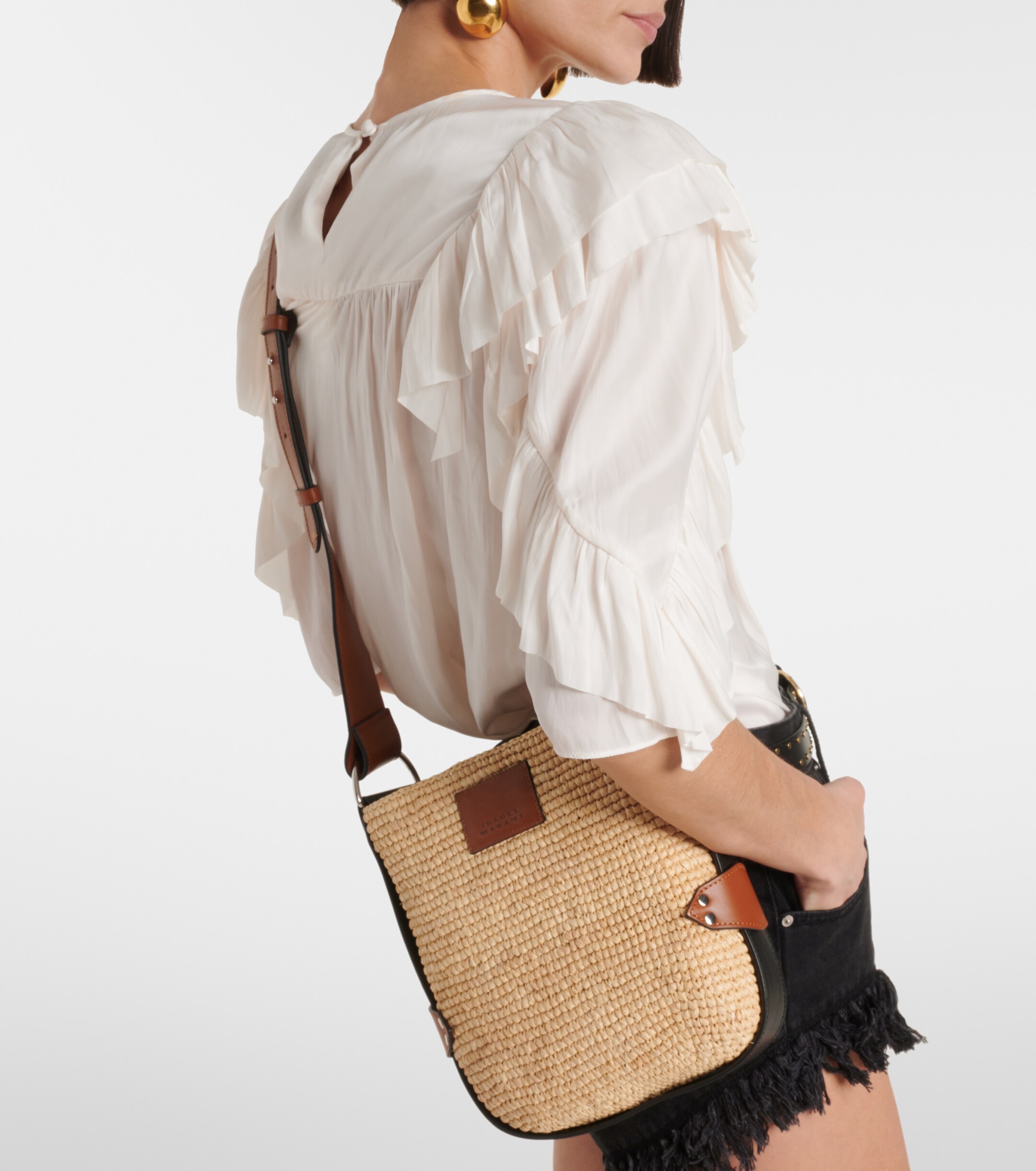 Isabel Marant Bayia Mini raffia shoulder bag