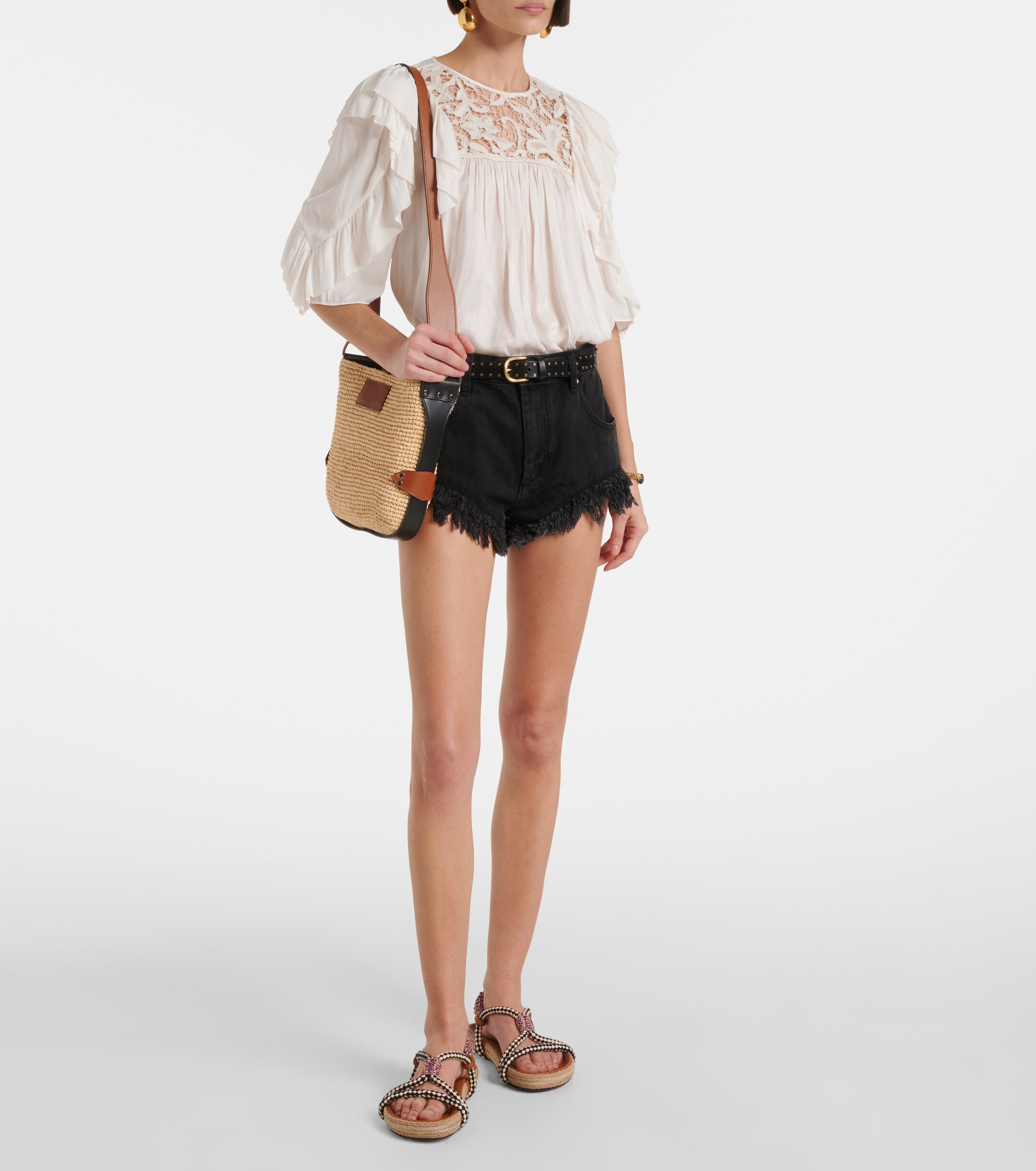 Isabel Marant Bayia Mini raffia shoulder bag