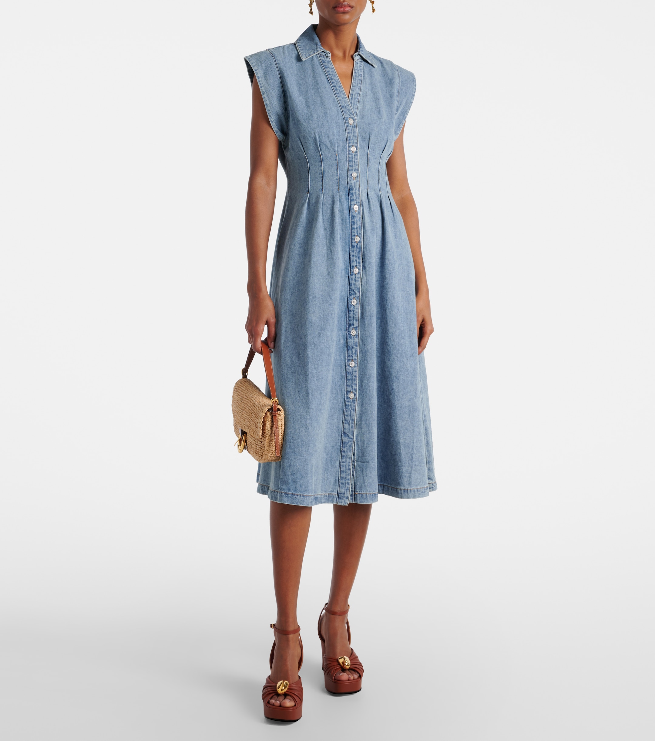 Veronica Beard Ruben denim midi dress