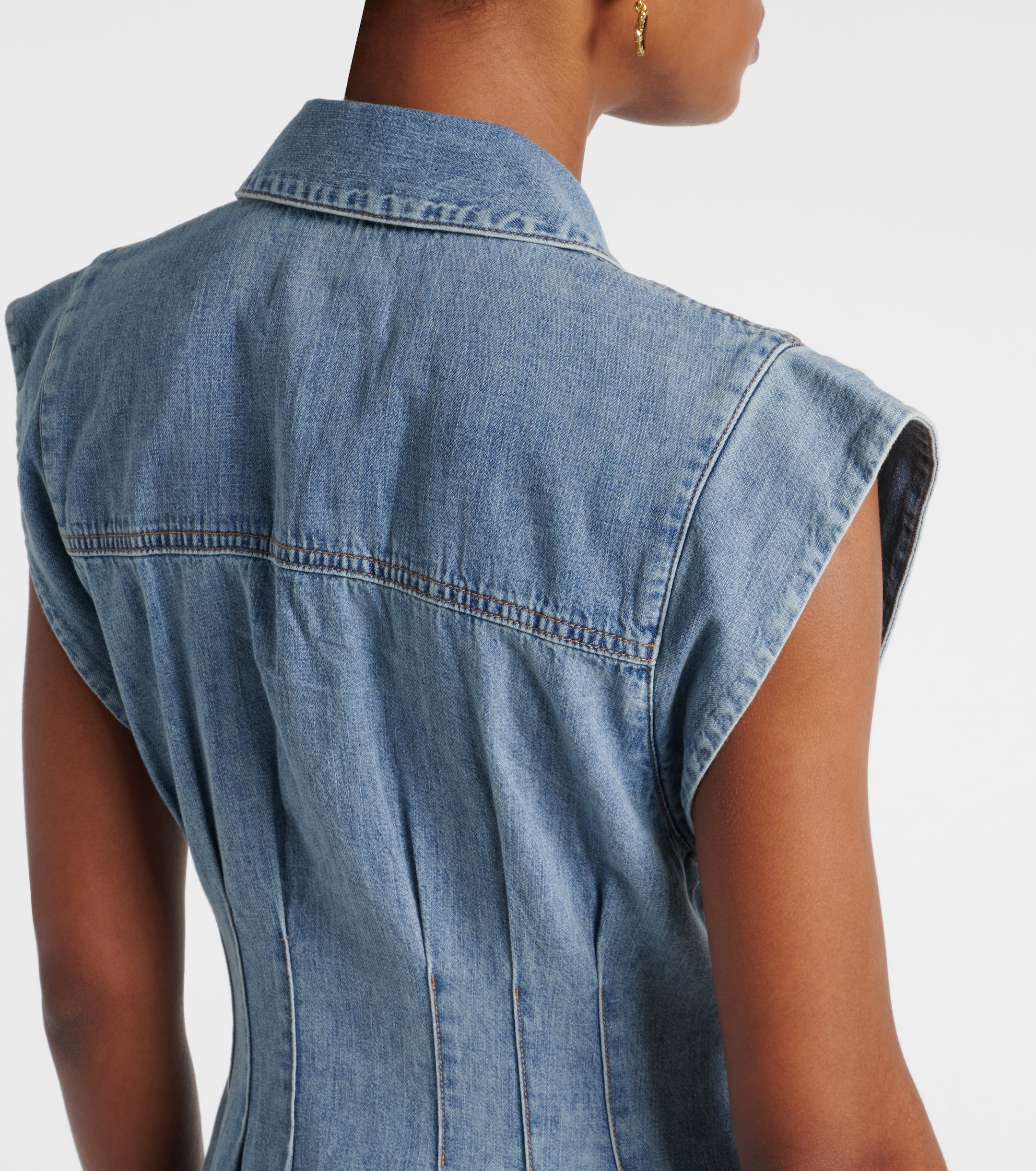 Veronica Beard Ruben denim midi dress thumbnail