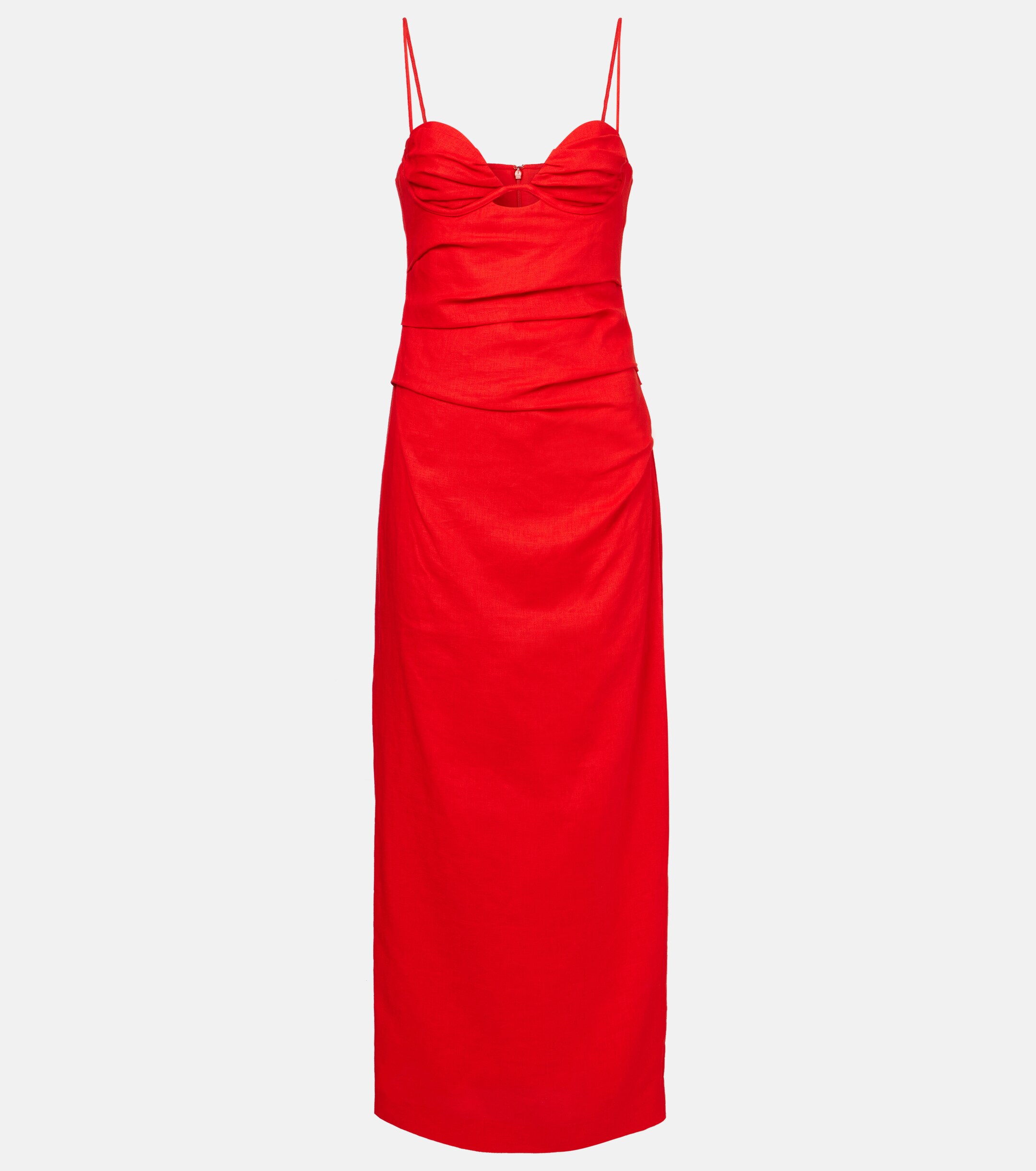 SIR. - Noemi ruched linen maxi dress | Plush