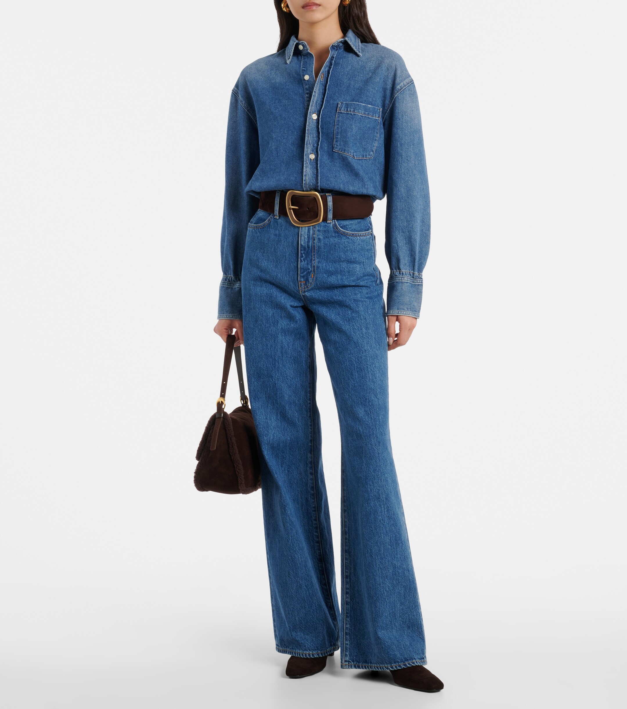 Staud Harlow Medium suede shoulder bag