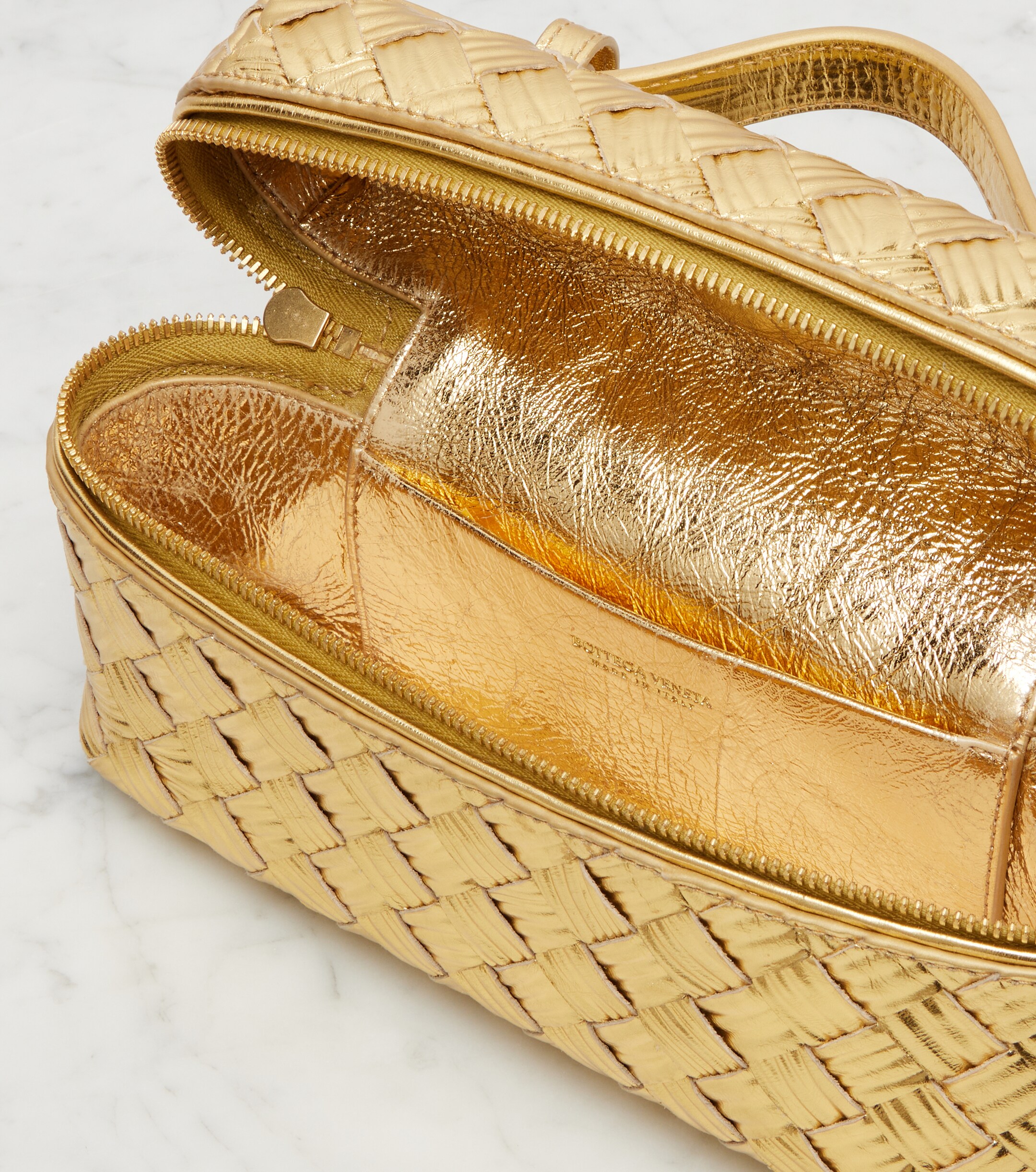 Bottega Veneta Bang Bang metallic leather vanity bag