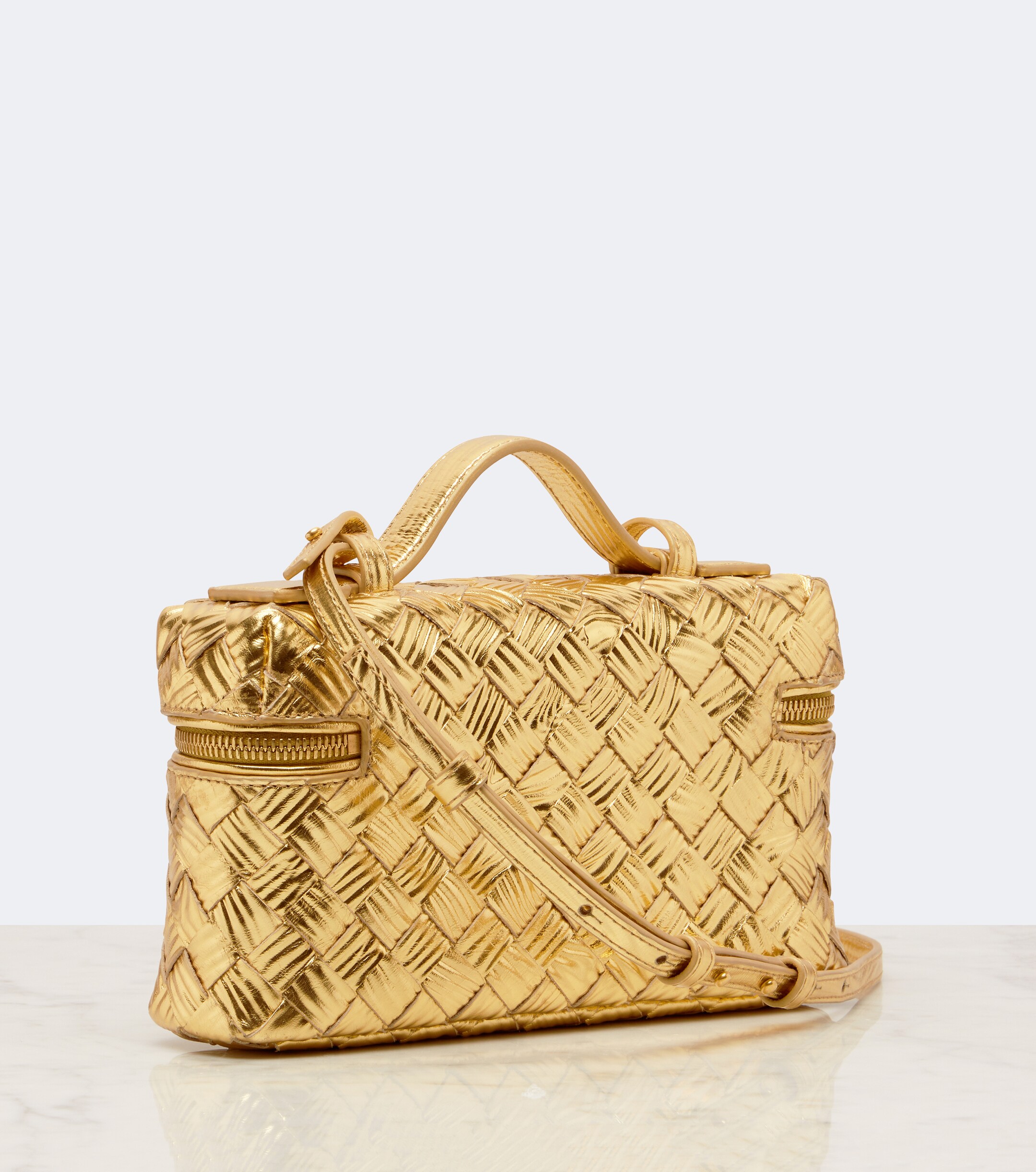 Bottega Veneta Bang Bang metallic leather vanity bag