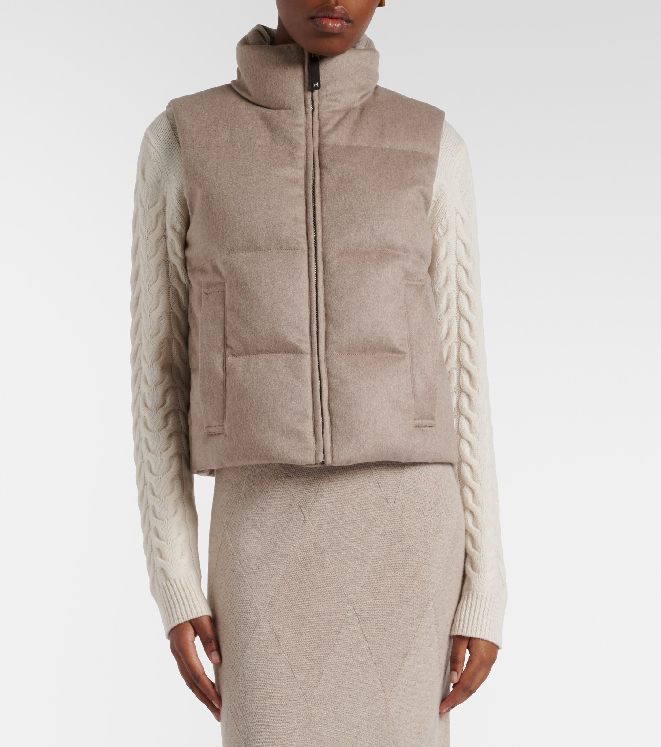 Max Mara Quilted cashmere down vest thumbnail