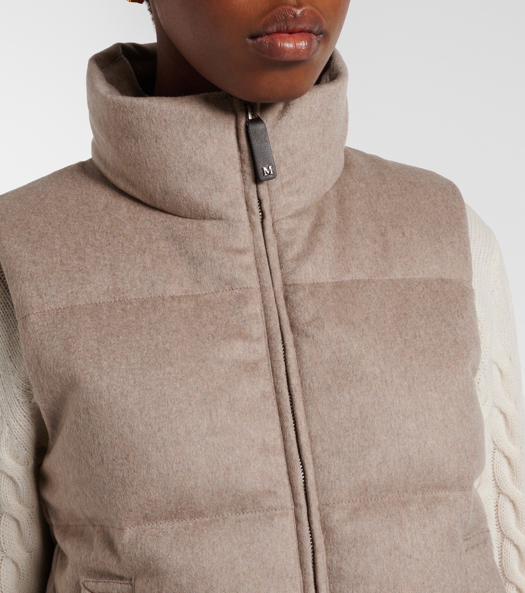 Max Mara Quilted cashmere down vest thumbnail