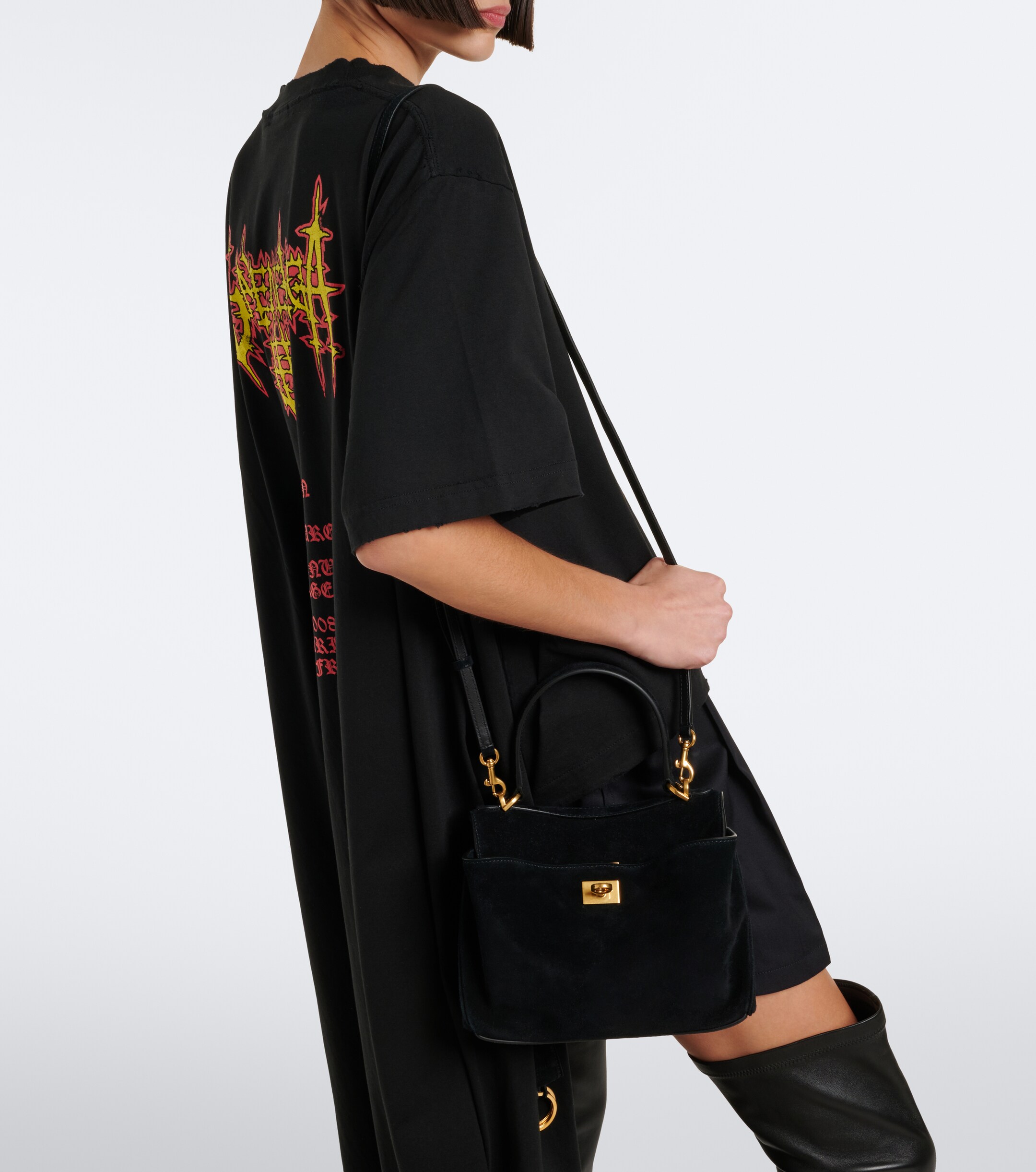Balenciaga Rodeo Mini suede top-handle bag