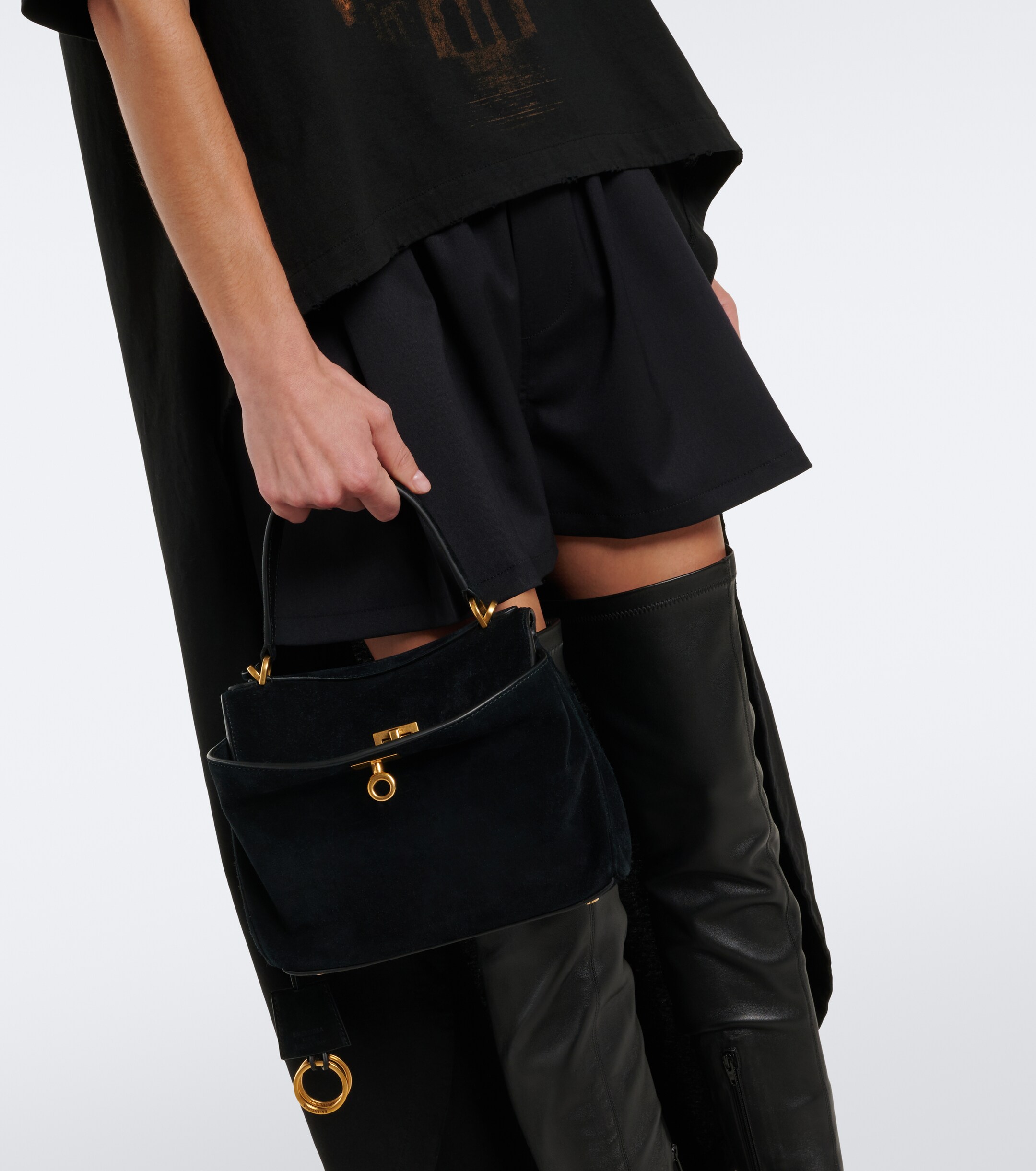 Balenciaga Rodeo Mini suede top-handle bag