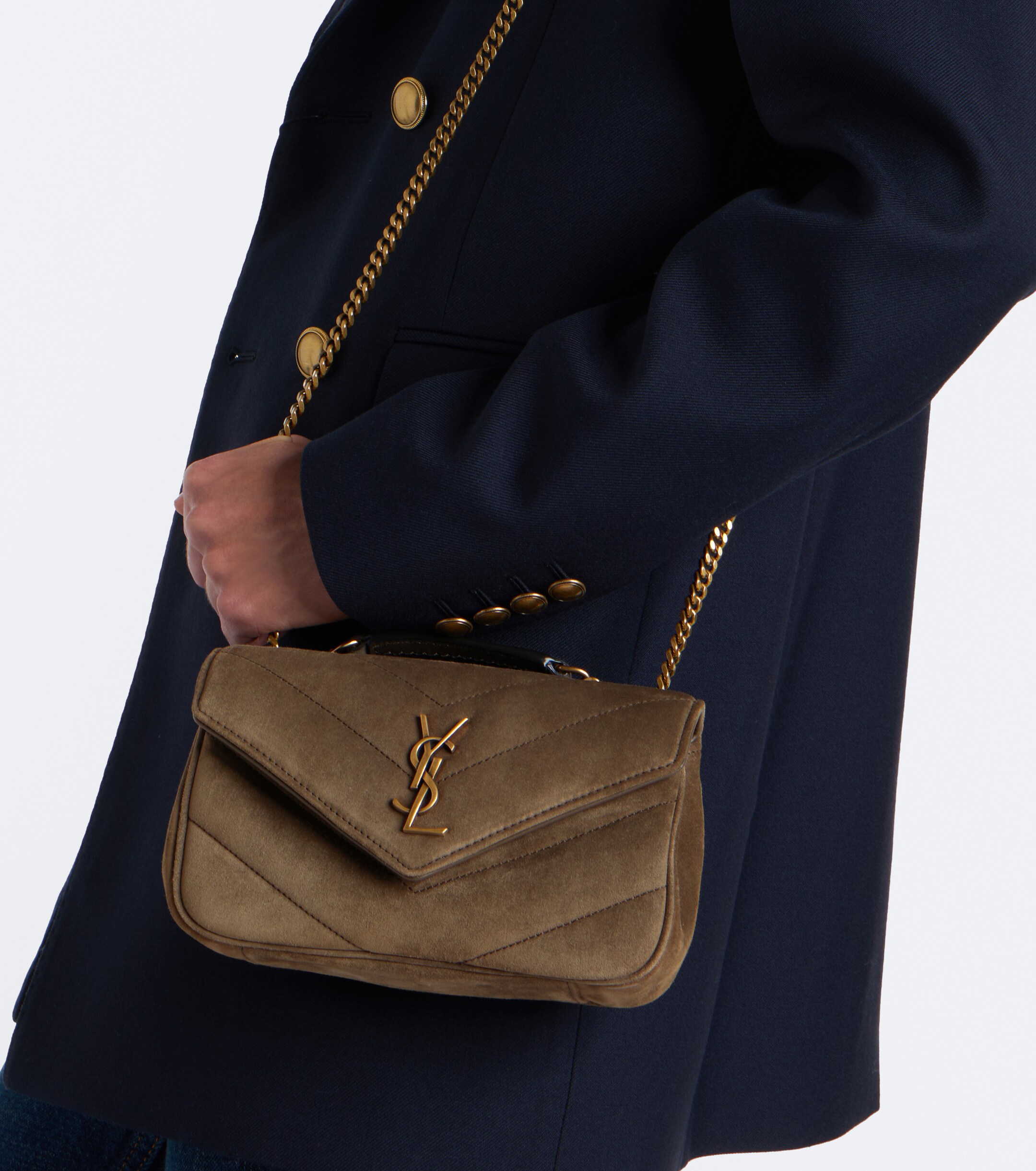 Saint Laurent Loulou Mini suede shoulder bag