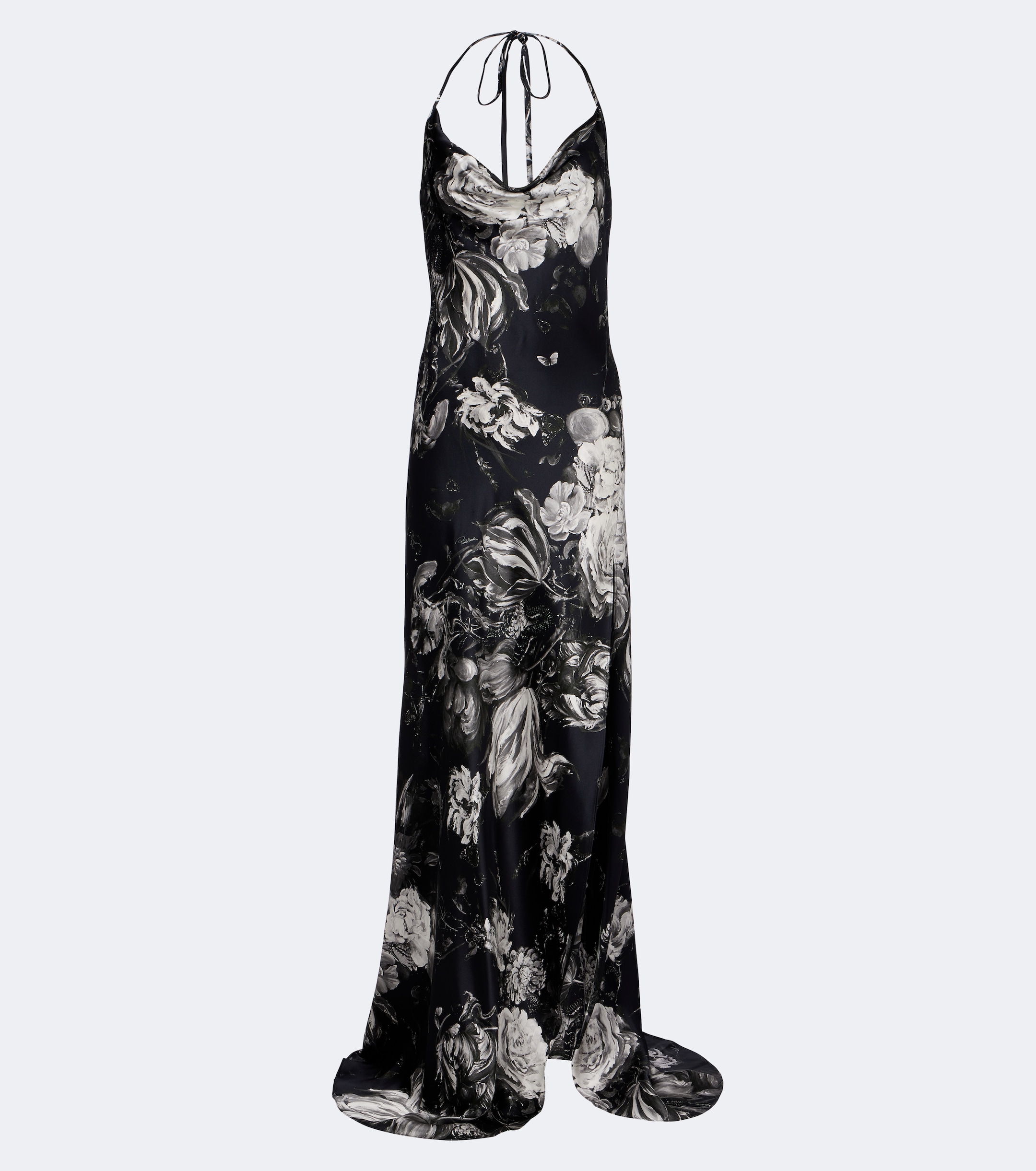 ROBERTO CAVALLI Roberto Cavalli Floral halterneck silk maxi dress