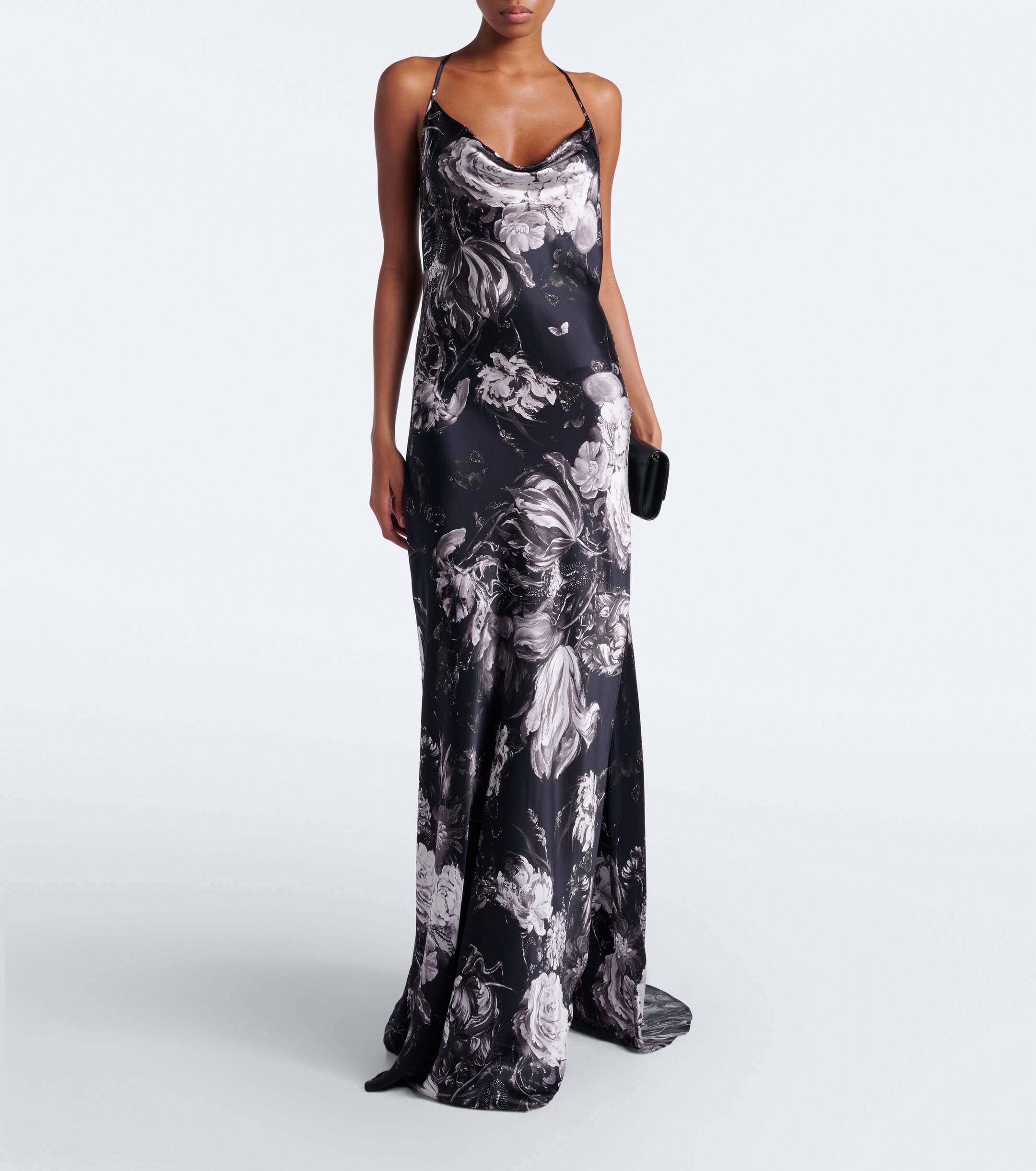 ROBERTO CAVALLI Roberto Cavalli Floral halterneck silk maxi dress