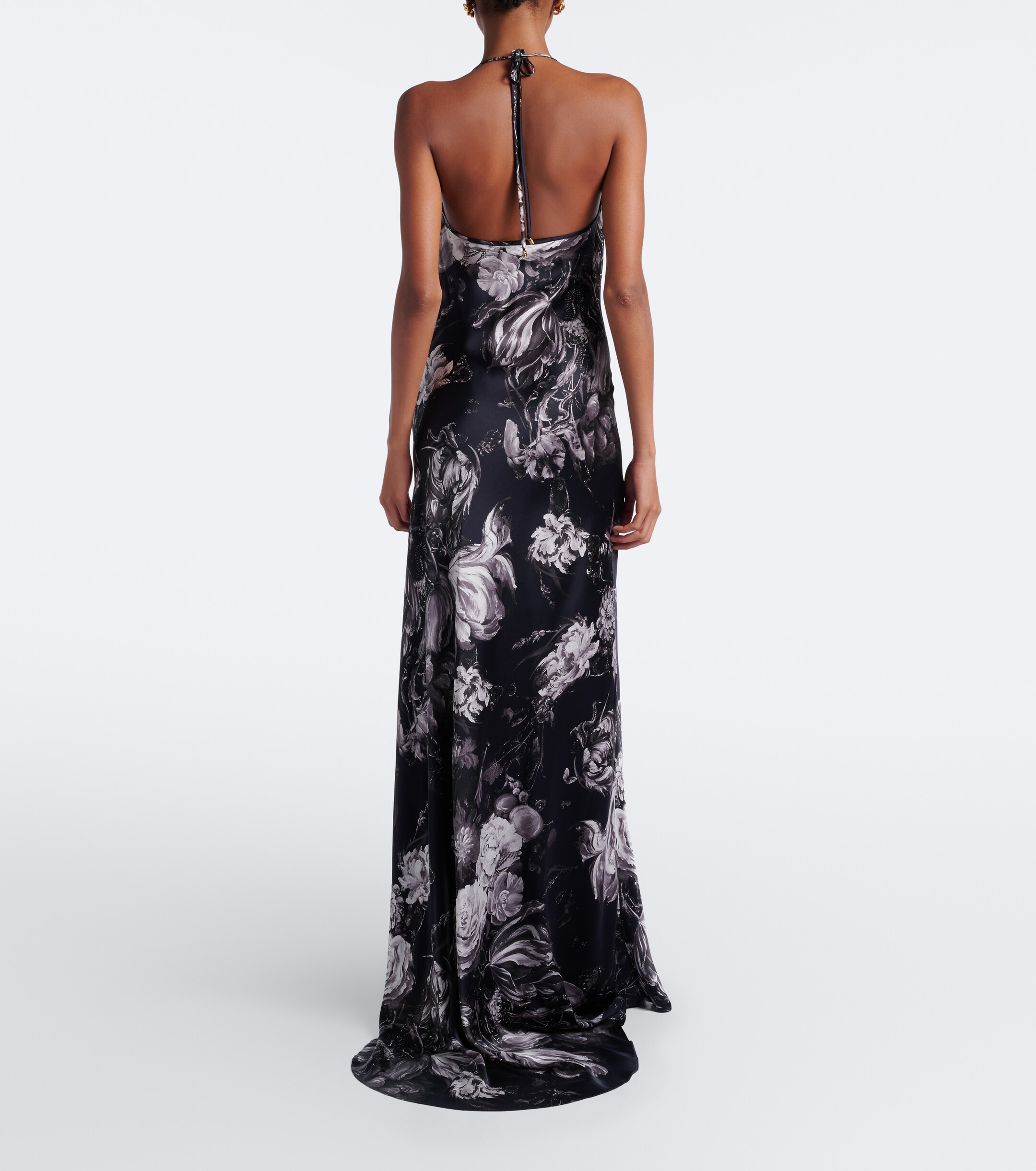ROBERTO CAVALLI Roberto Cavalli Floral halterneck silk maxi dress