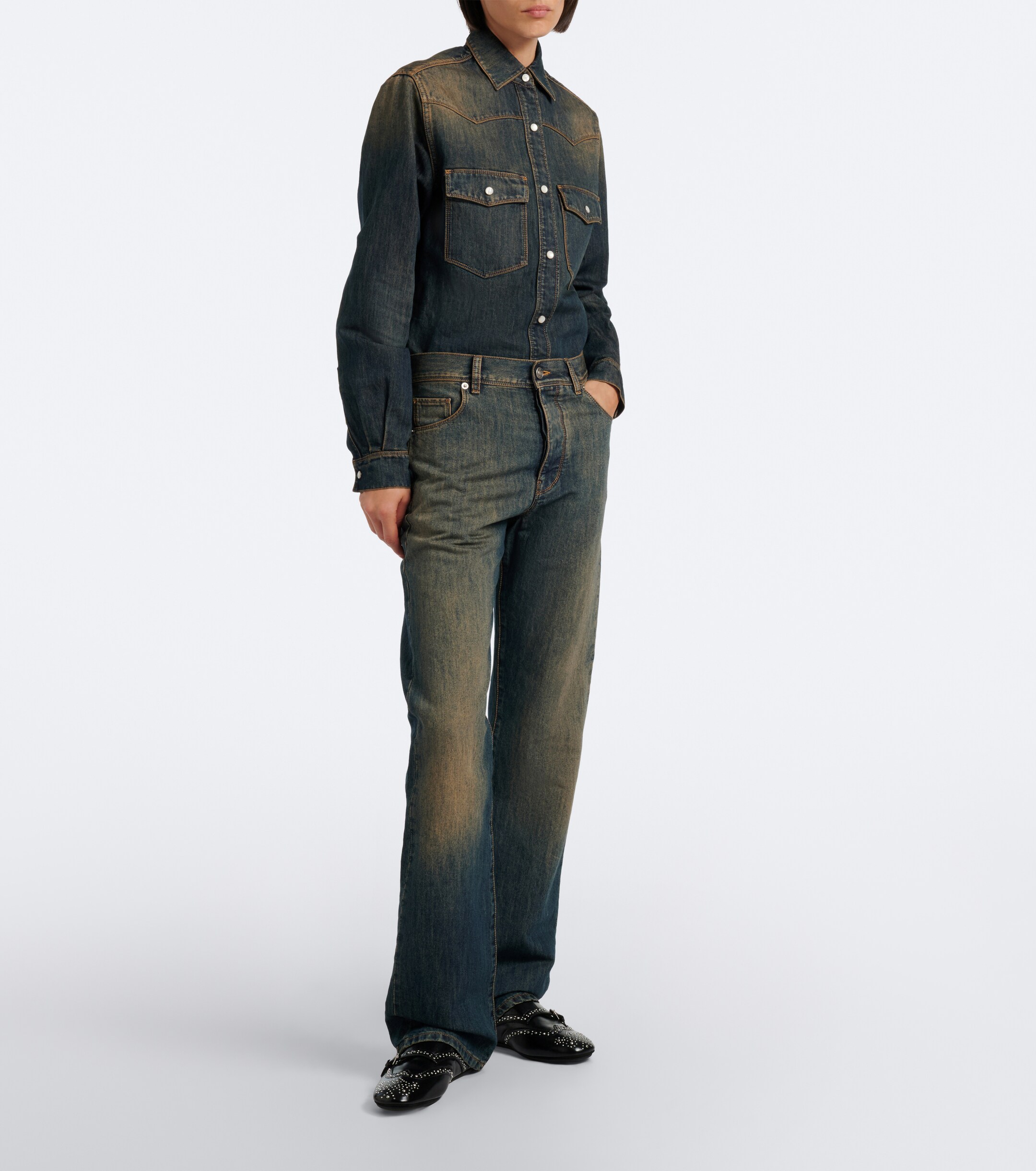 Fendi Fendi Faded wide-leg jeans