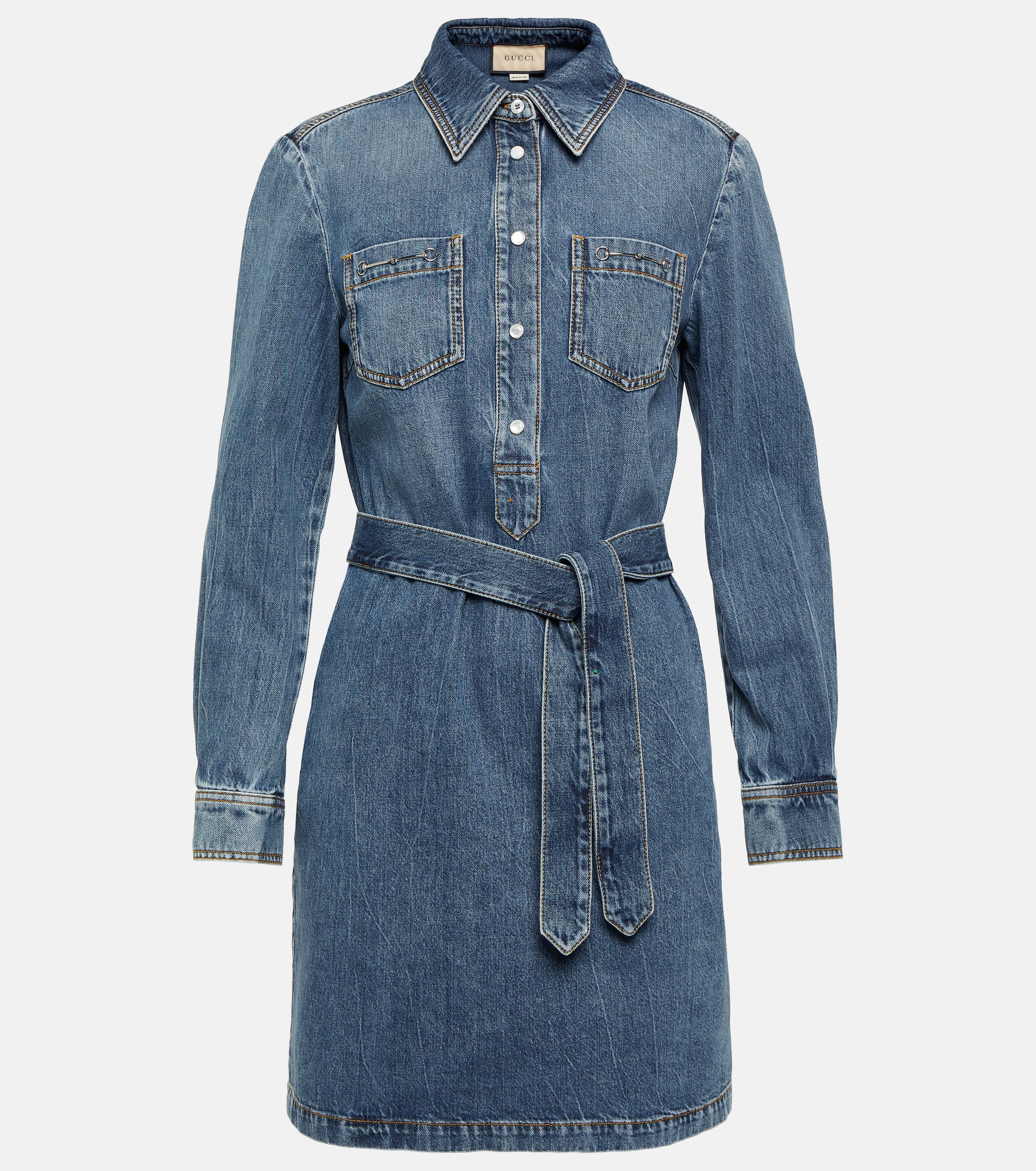 Gucci Horsebit denim shirt minidress thumbnail