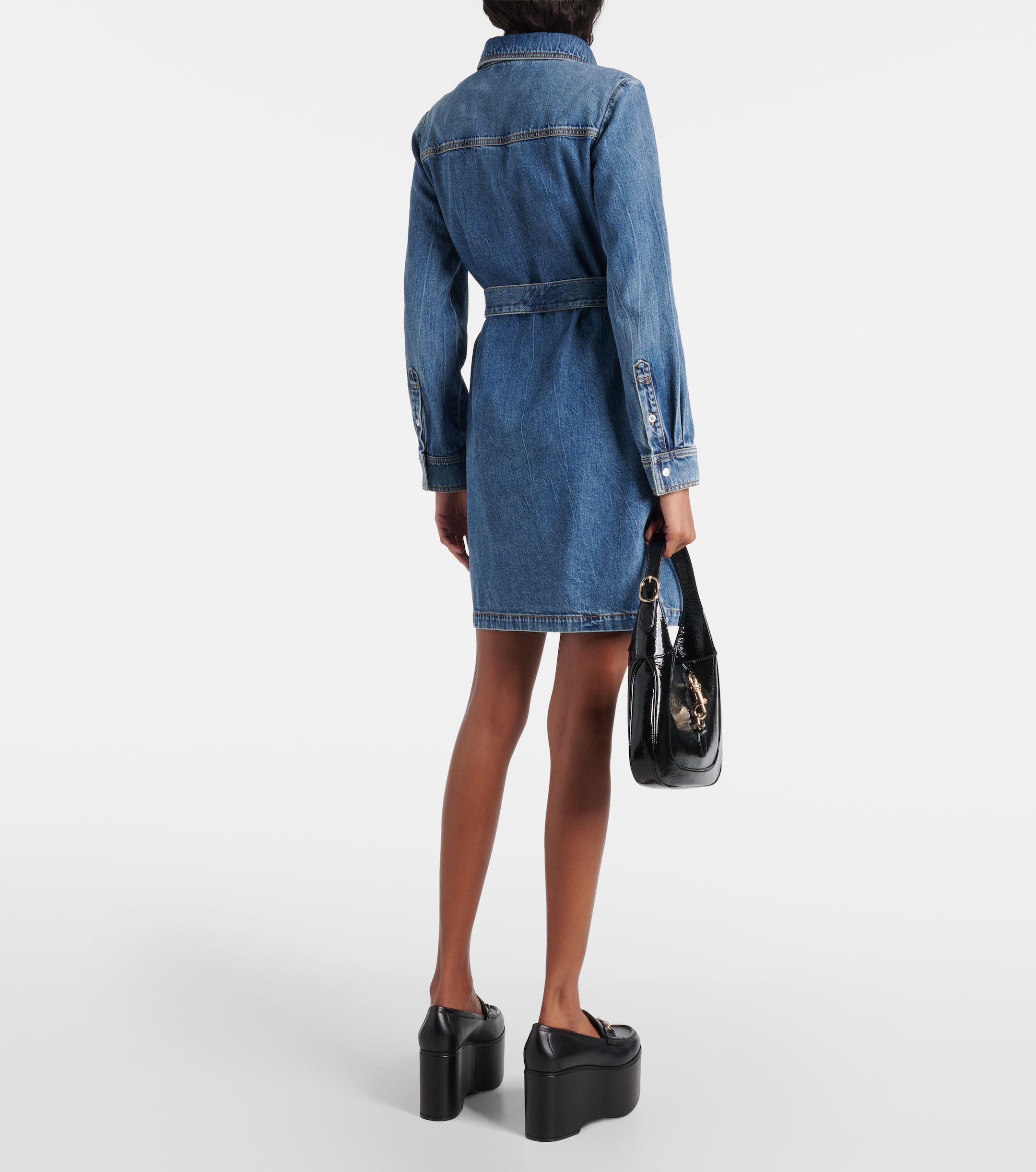 Gucci Horsebit denim shirt minidress thumbnail