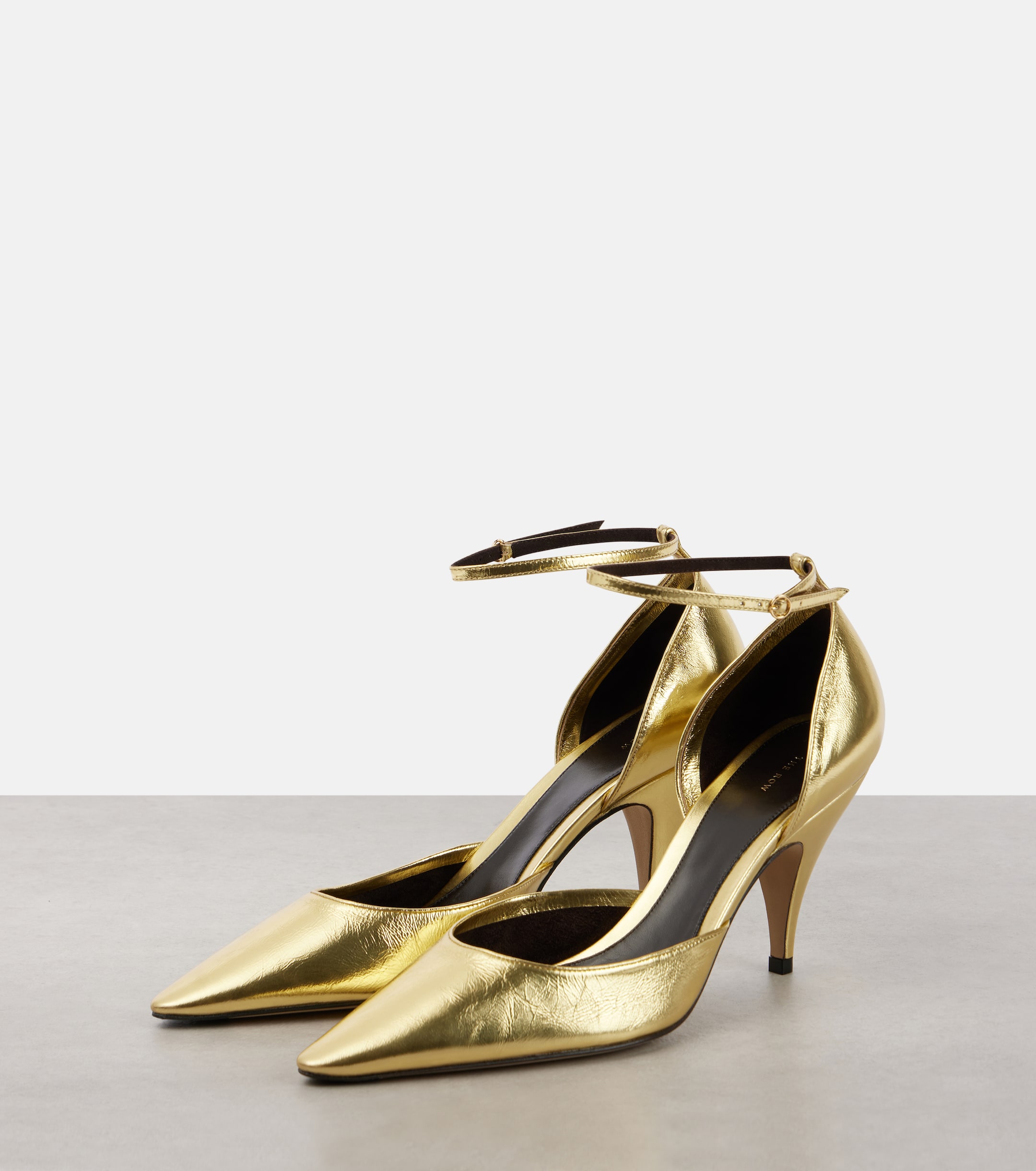The Row Liisa metallic leather pumps