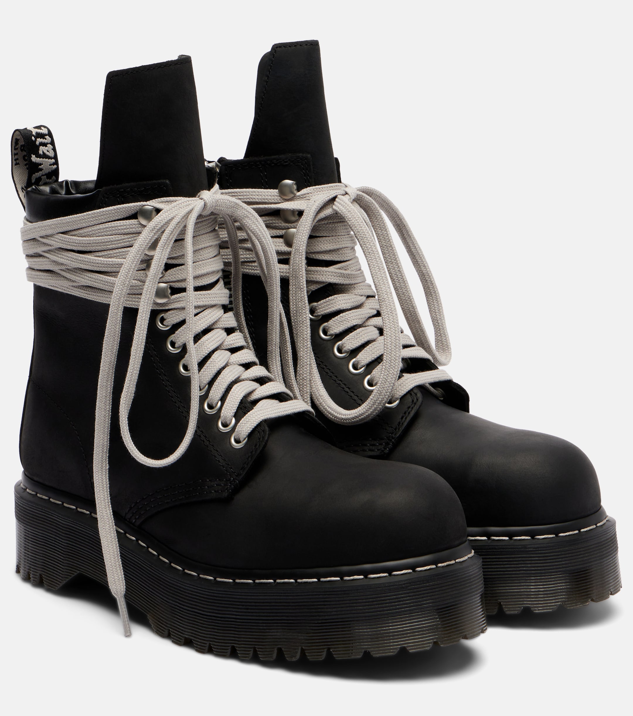Rick Owens - x Dr. Martens DRKSHDW Quad platform leather boots | Plush