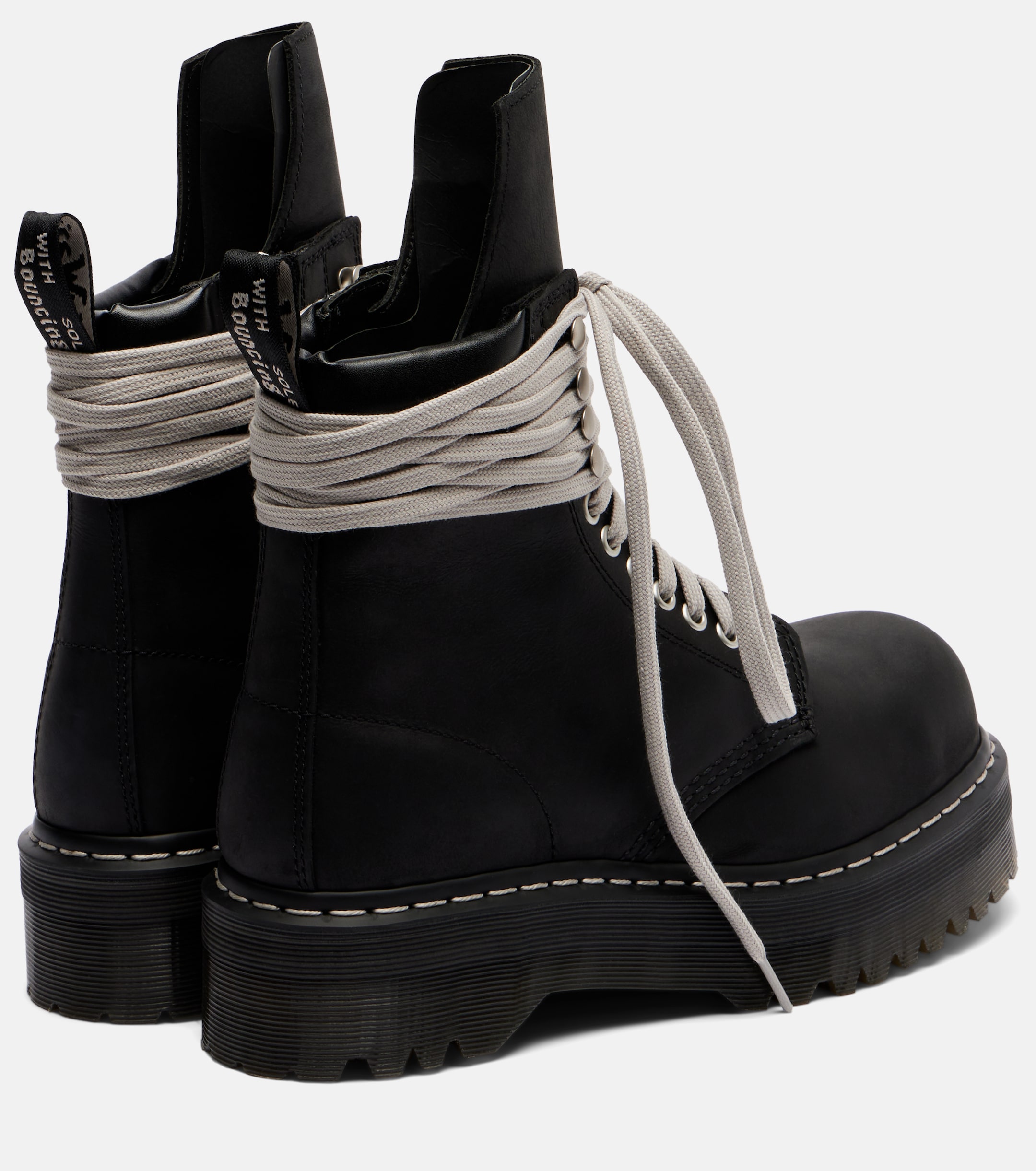 Rick Owens - x Dr. Martens DRKSHDW Quad platform leather boots | Plush