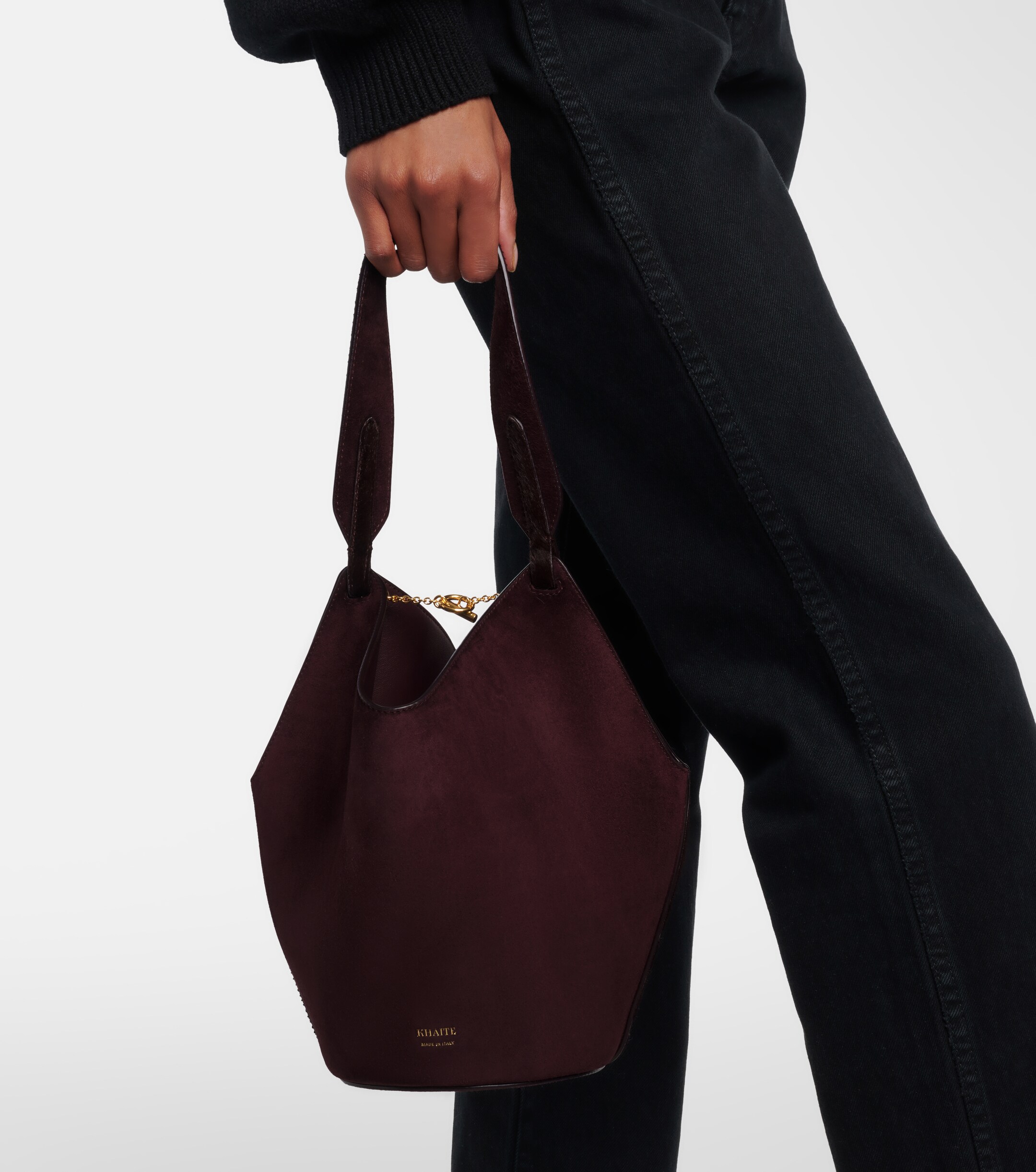 KHAITE Lotus Mini calf hair tote bag
