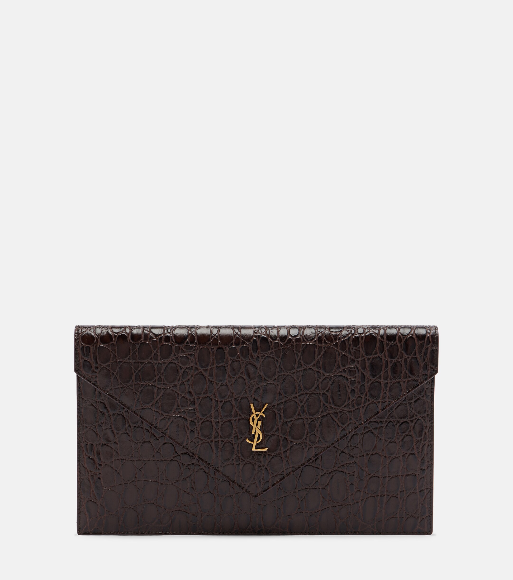 Saint Laurent Paris Cassandre leather clutch