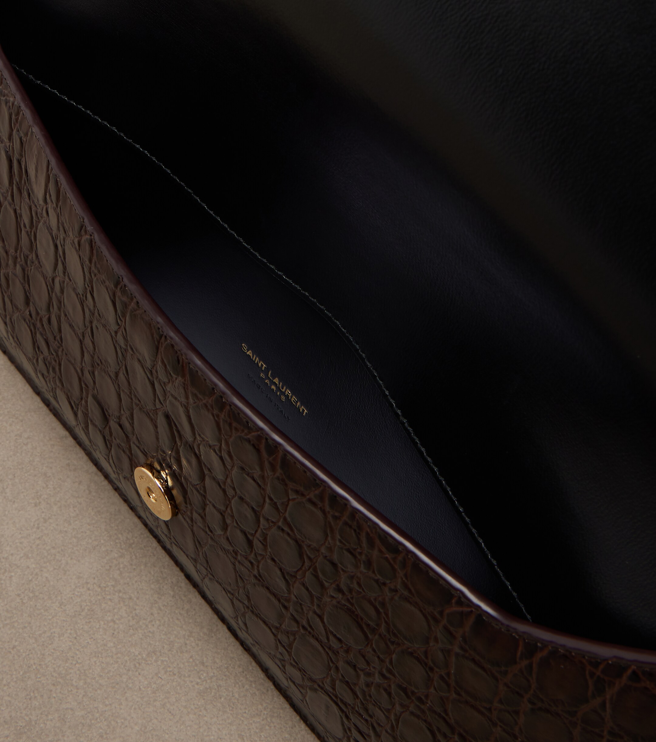 Saint Laurent Paris Cassandre leather clutch