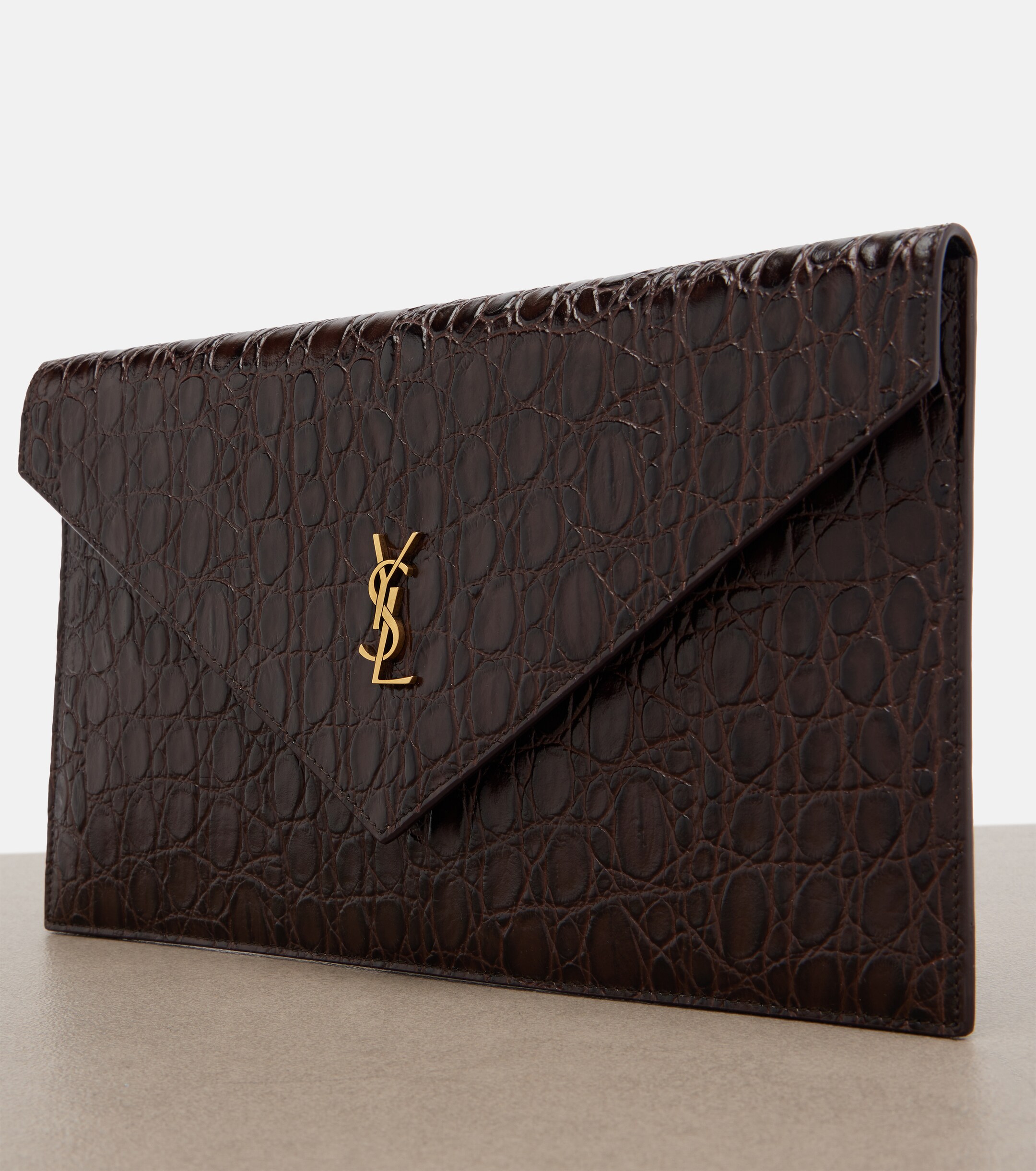 Saint Laurent Paris Cassandre leather clutch
