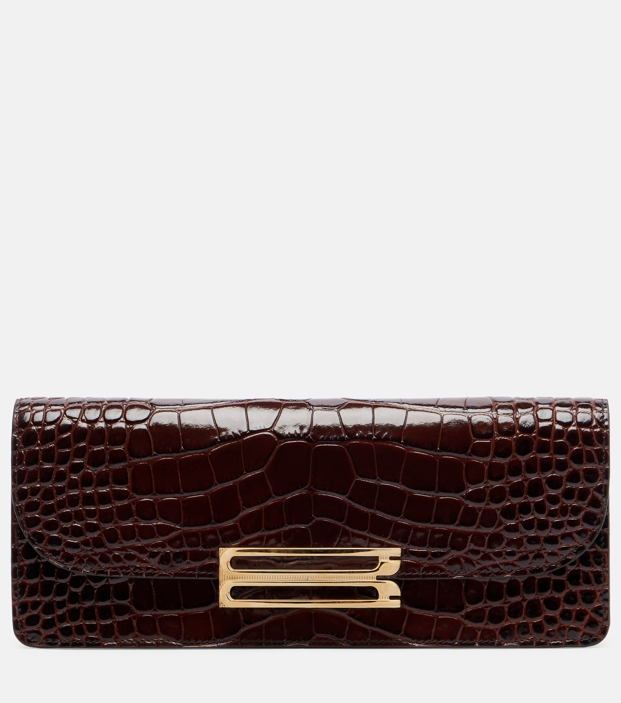 Victoria Beckham Dorian East-West croc-effect leather clutch