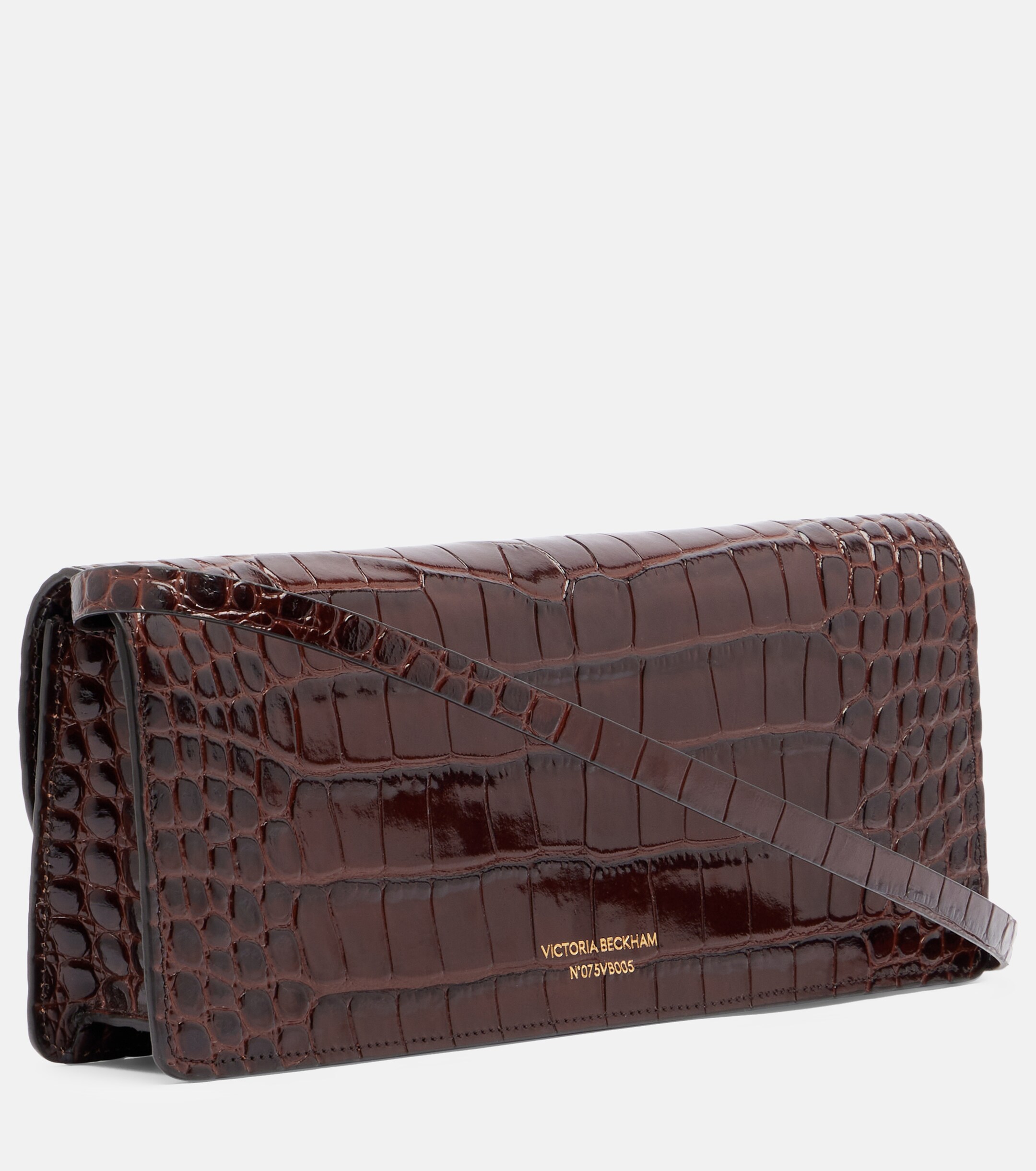 Victoria Beckham Dorian East-West croc-effect leather clutch