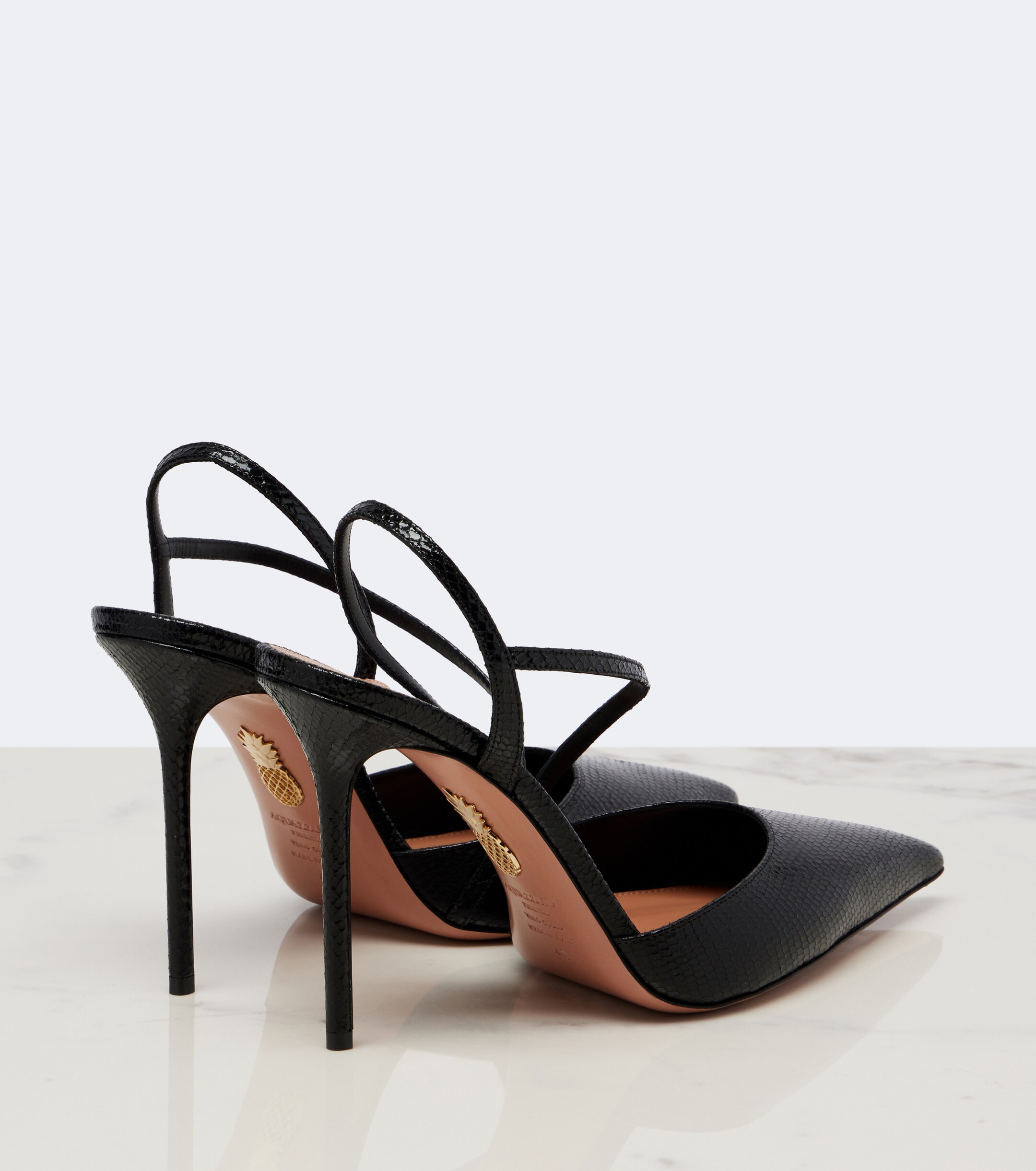 AQUAZZURA Aquazzura Dynasty snake-effect leather pumps