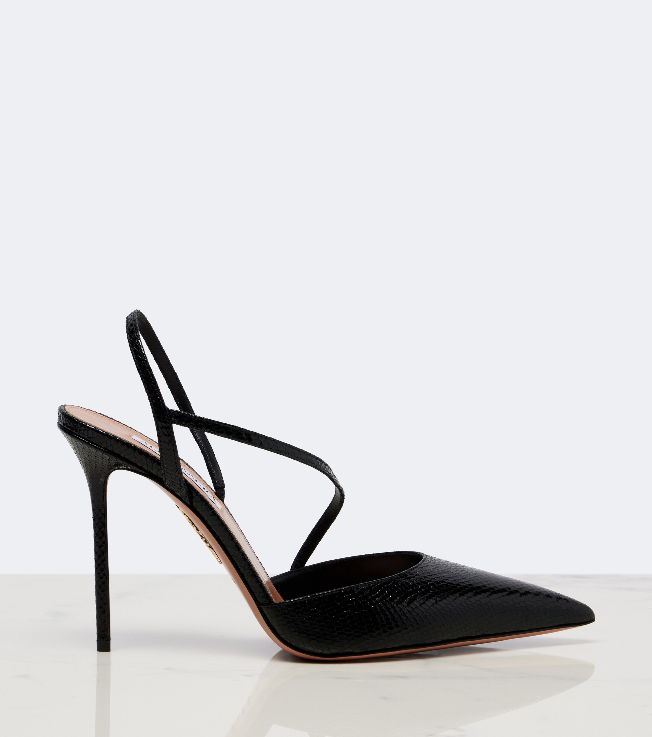 AQUAZZURA Aquazzura Dynasty snake-effect leather pumps