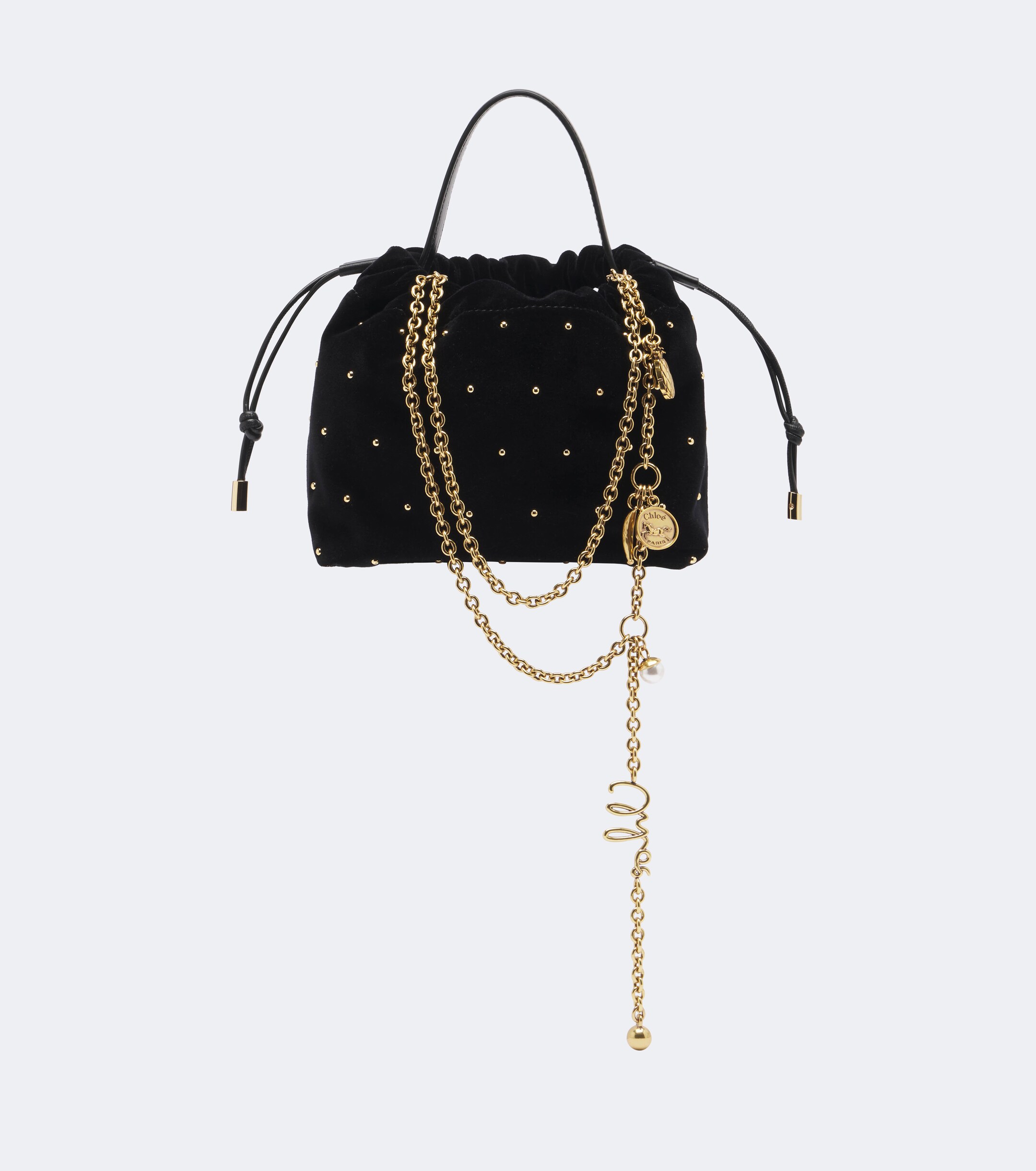 Chloé Chloé Icons Mini studded velvet shoulder bag