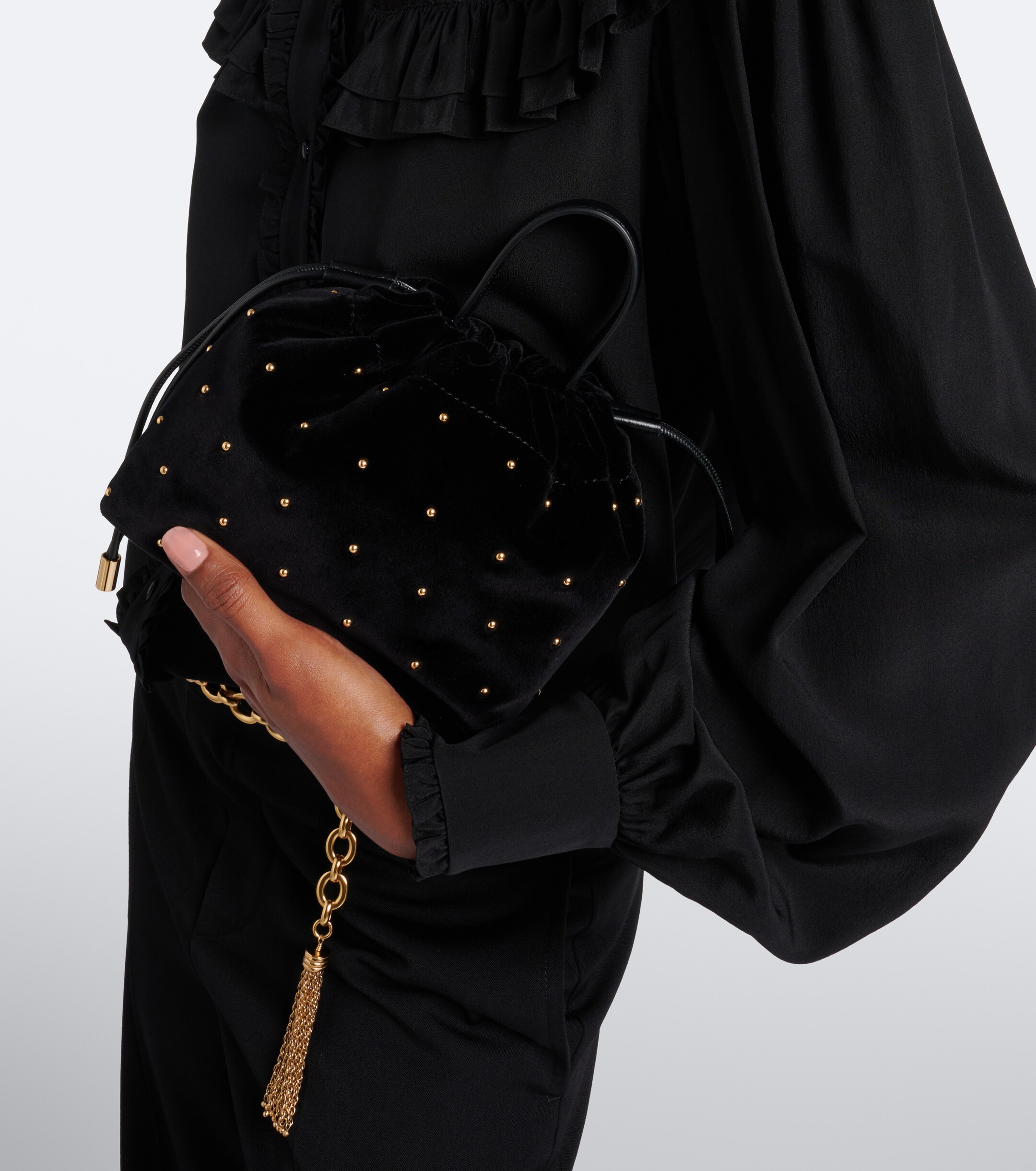 Chloé Chloé Icons Mini studded velvet shoulder bag