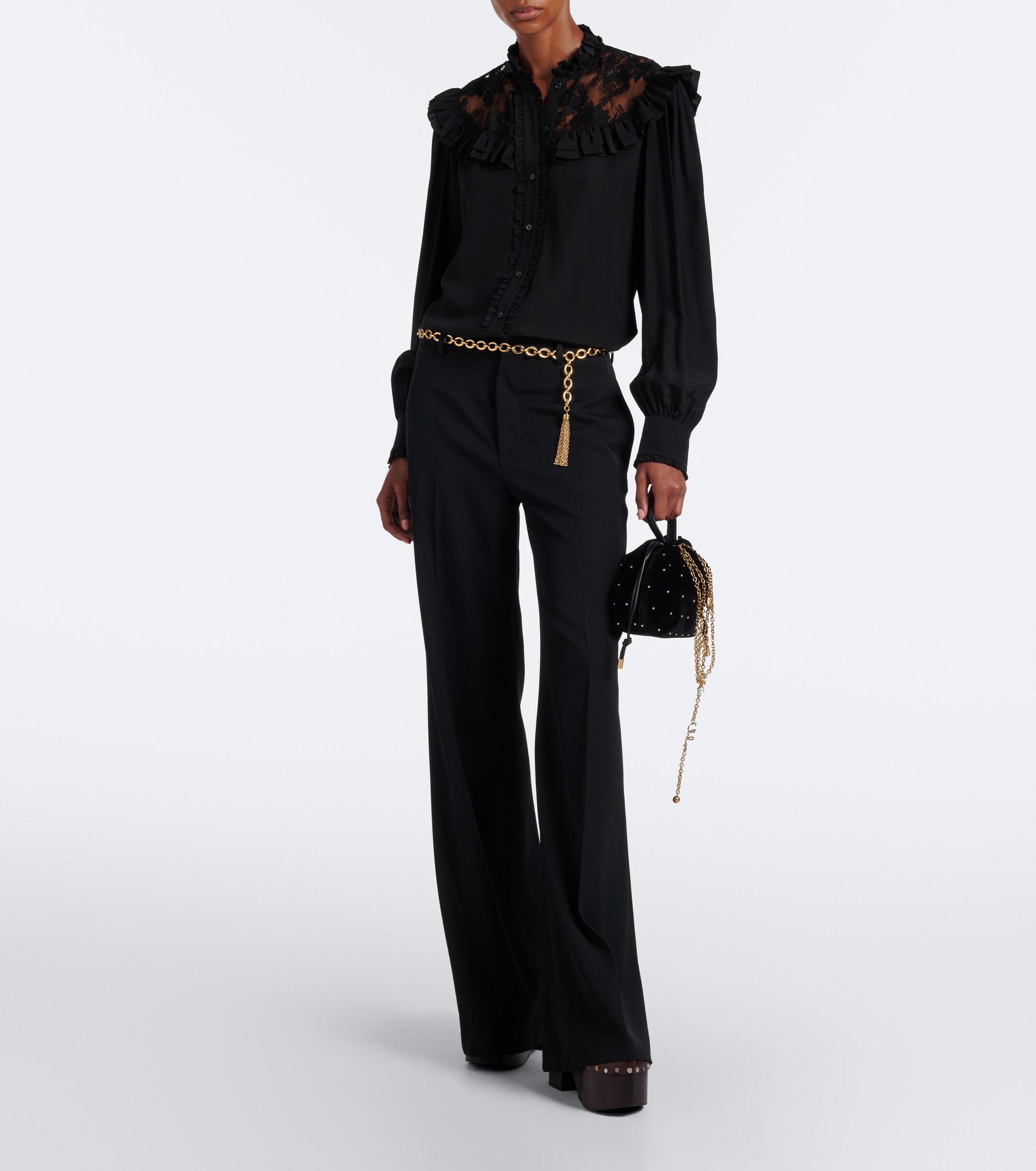 Chloé Chloé Icons Mini studded velvet shoulder bag