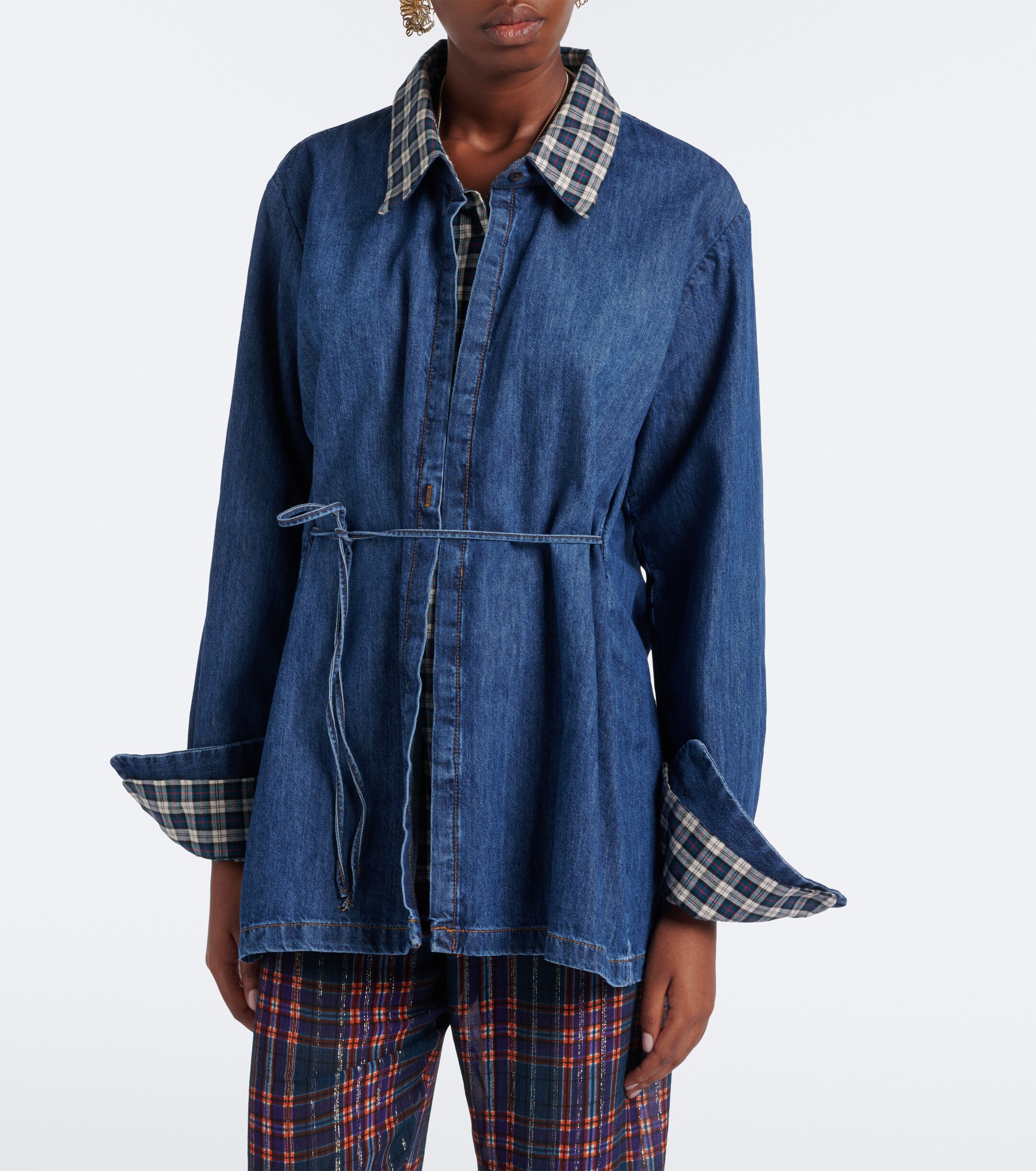 Dries Van Noten Dries Van Noten Checked denim shirt